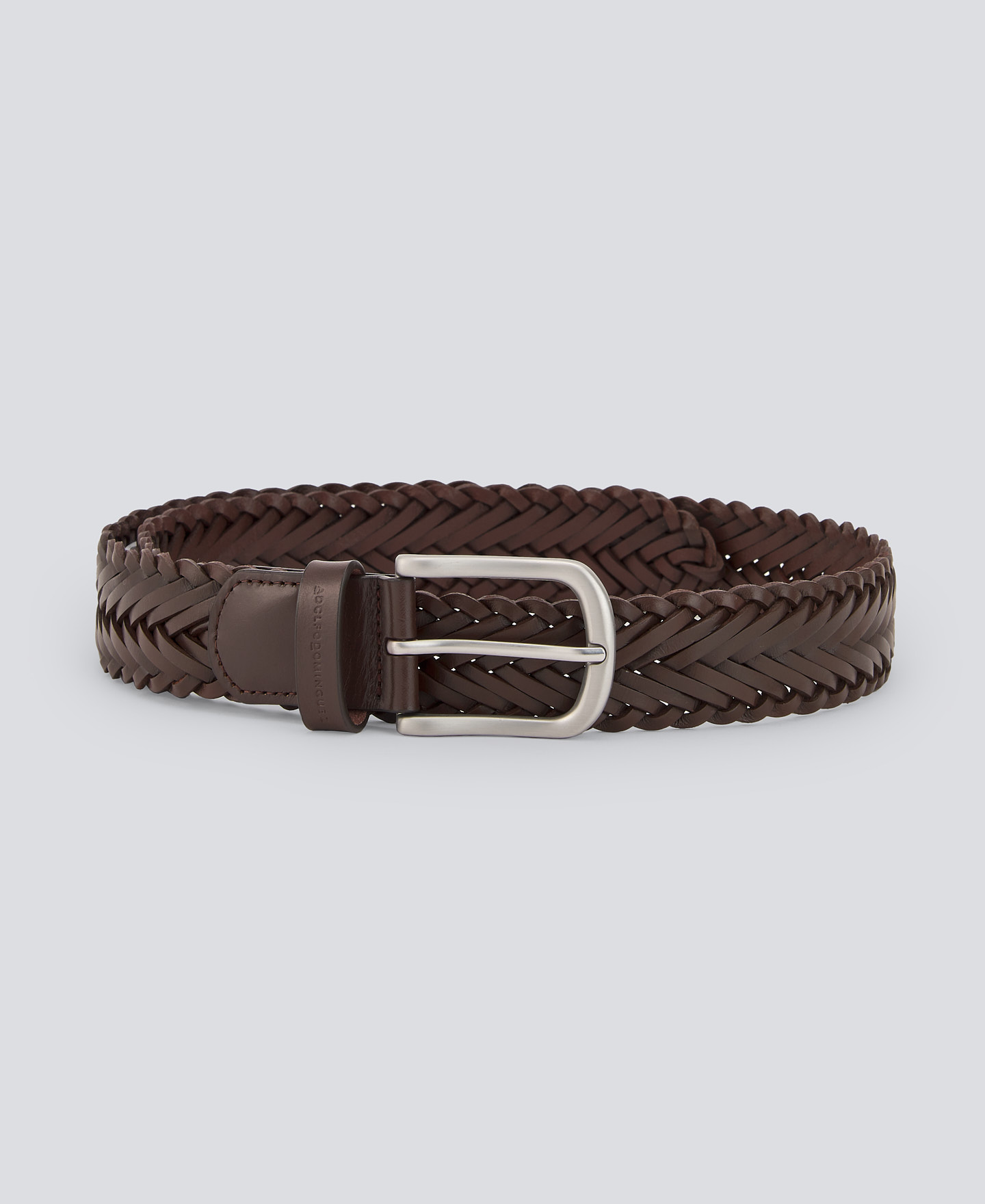 Braided leather belt man image number 0