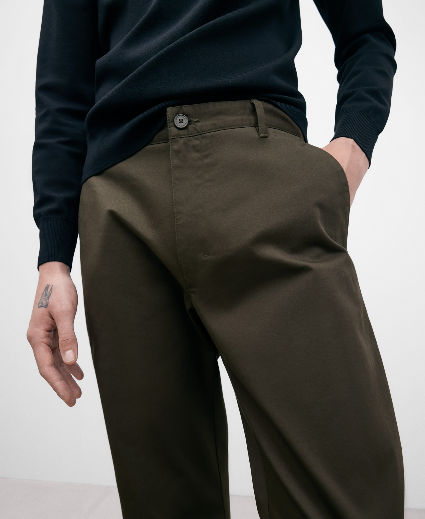 Cotton twill chino trousers image number 3