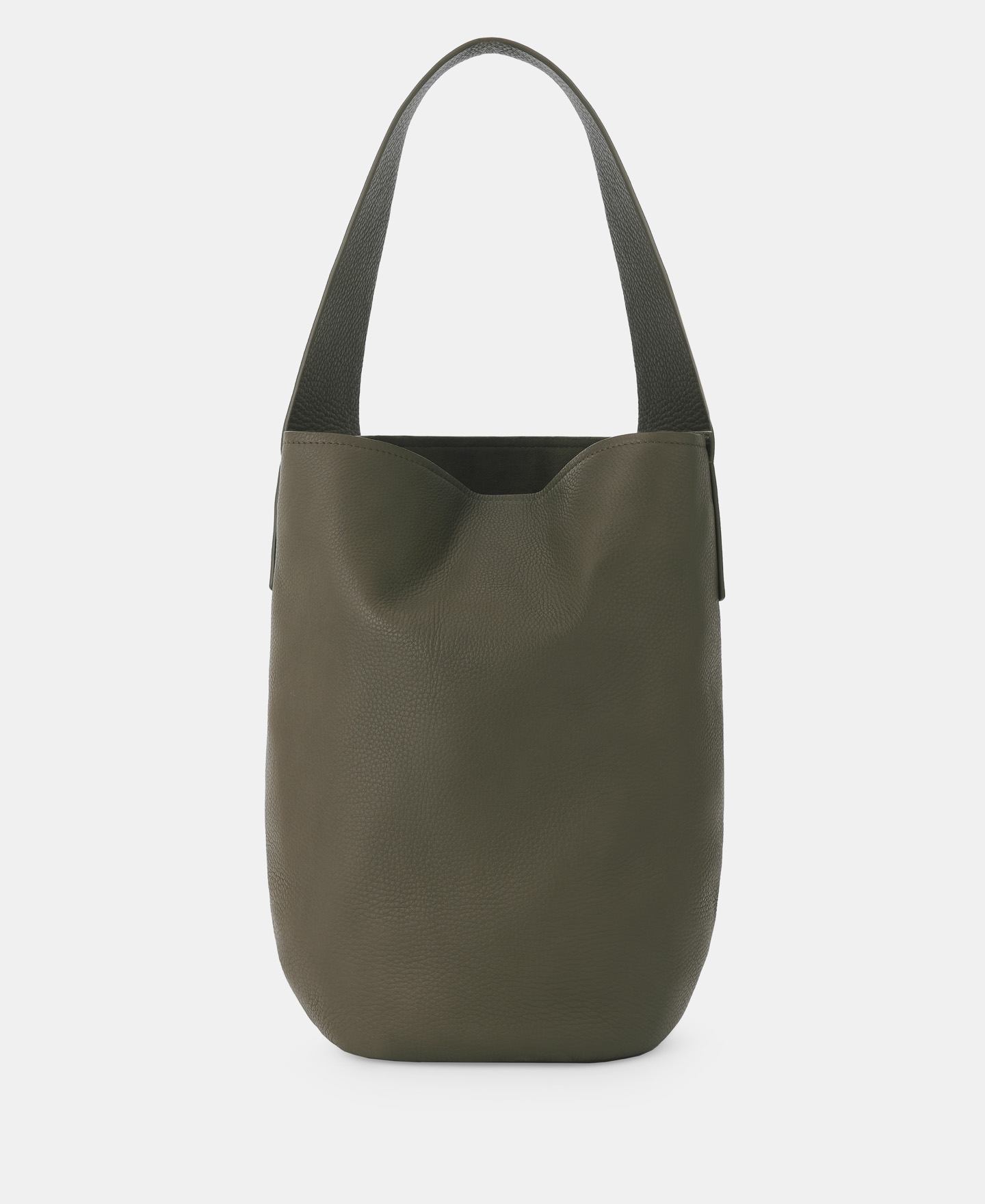 Grained leather vertical hobo bag image number 0