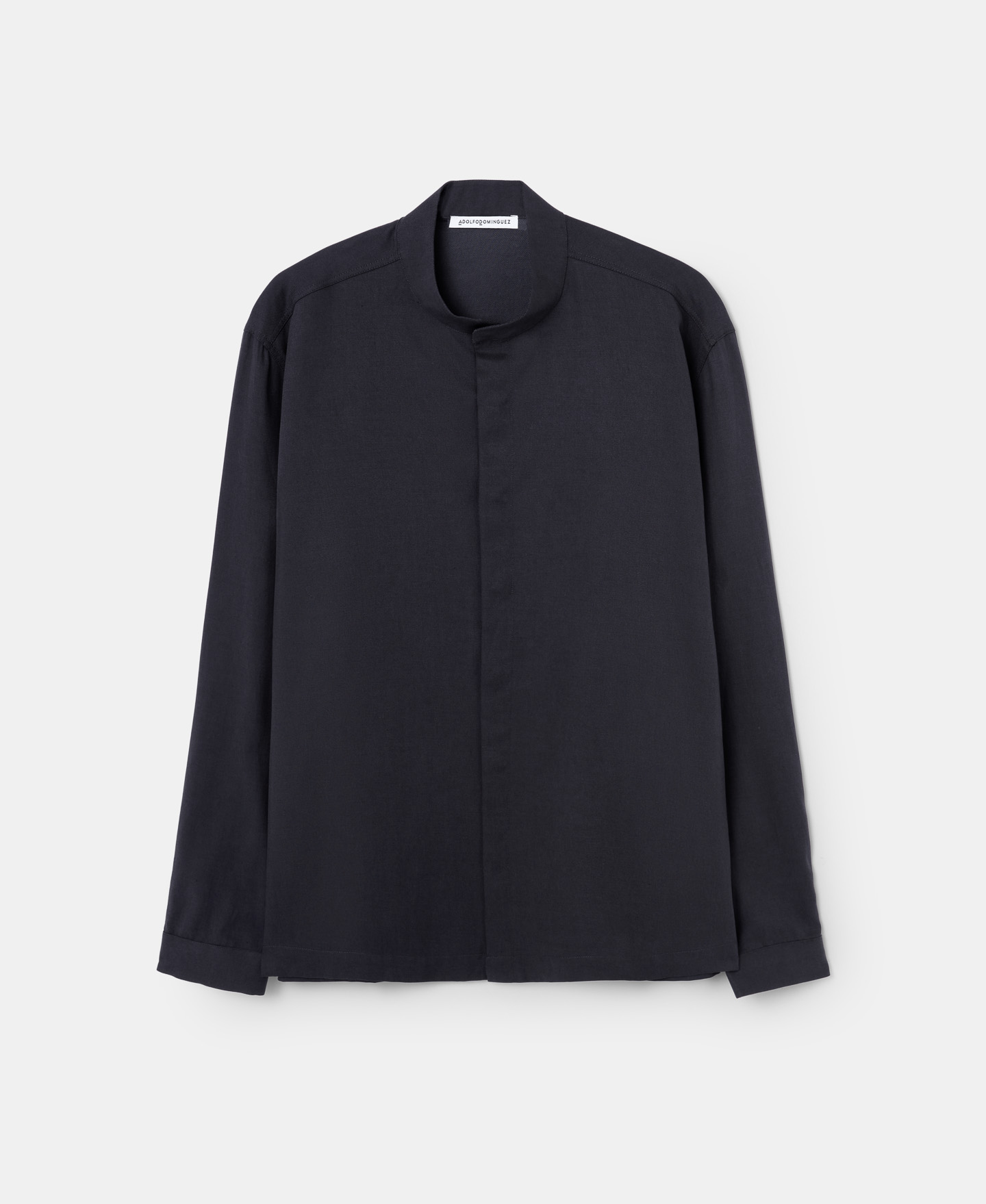 mandorin collar lyocell cotton shirt image number 4
