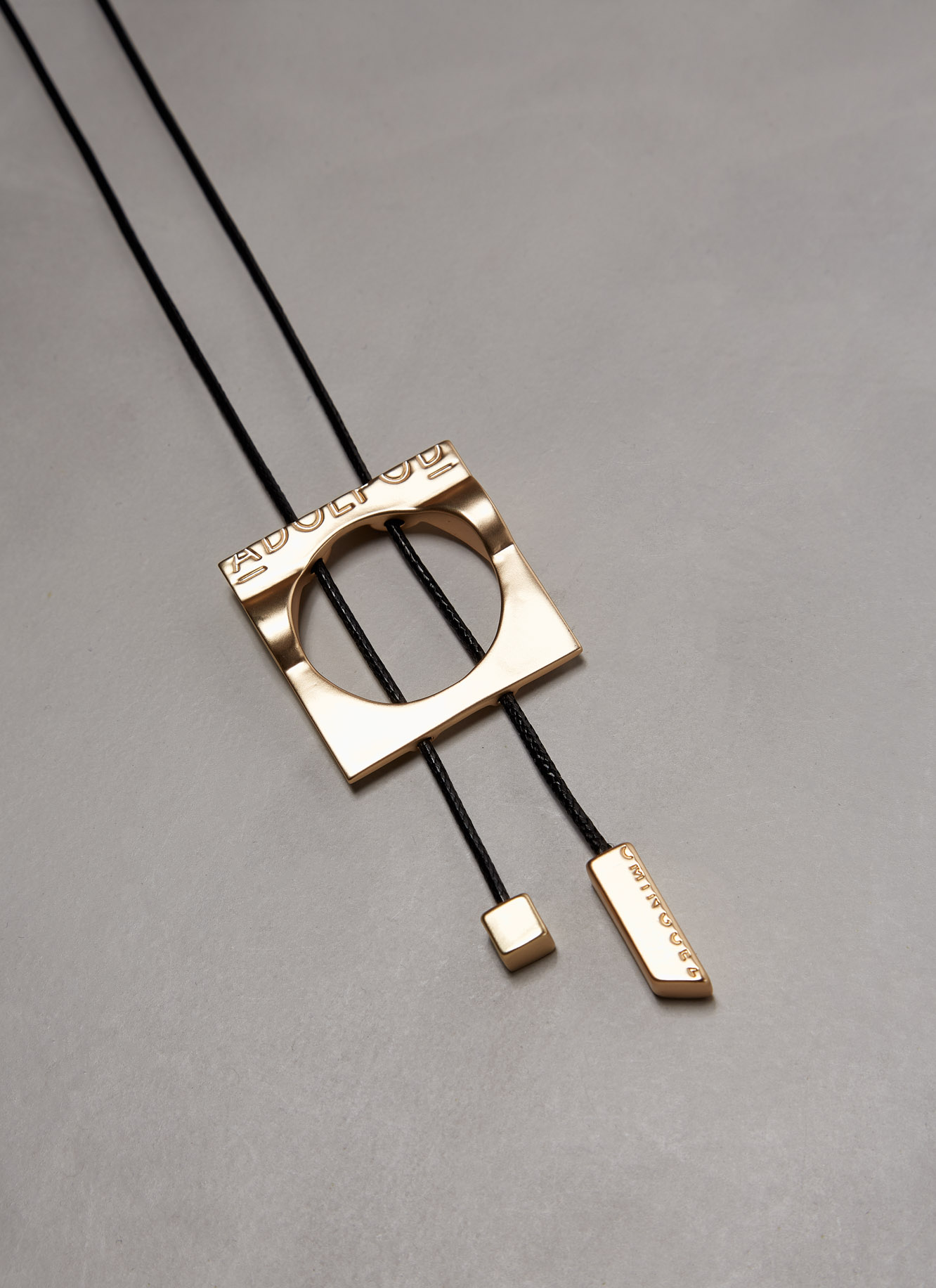 Long necklace with squared metal pendant image number 2