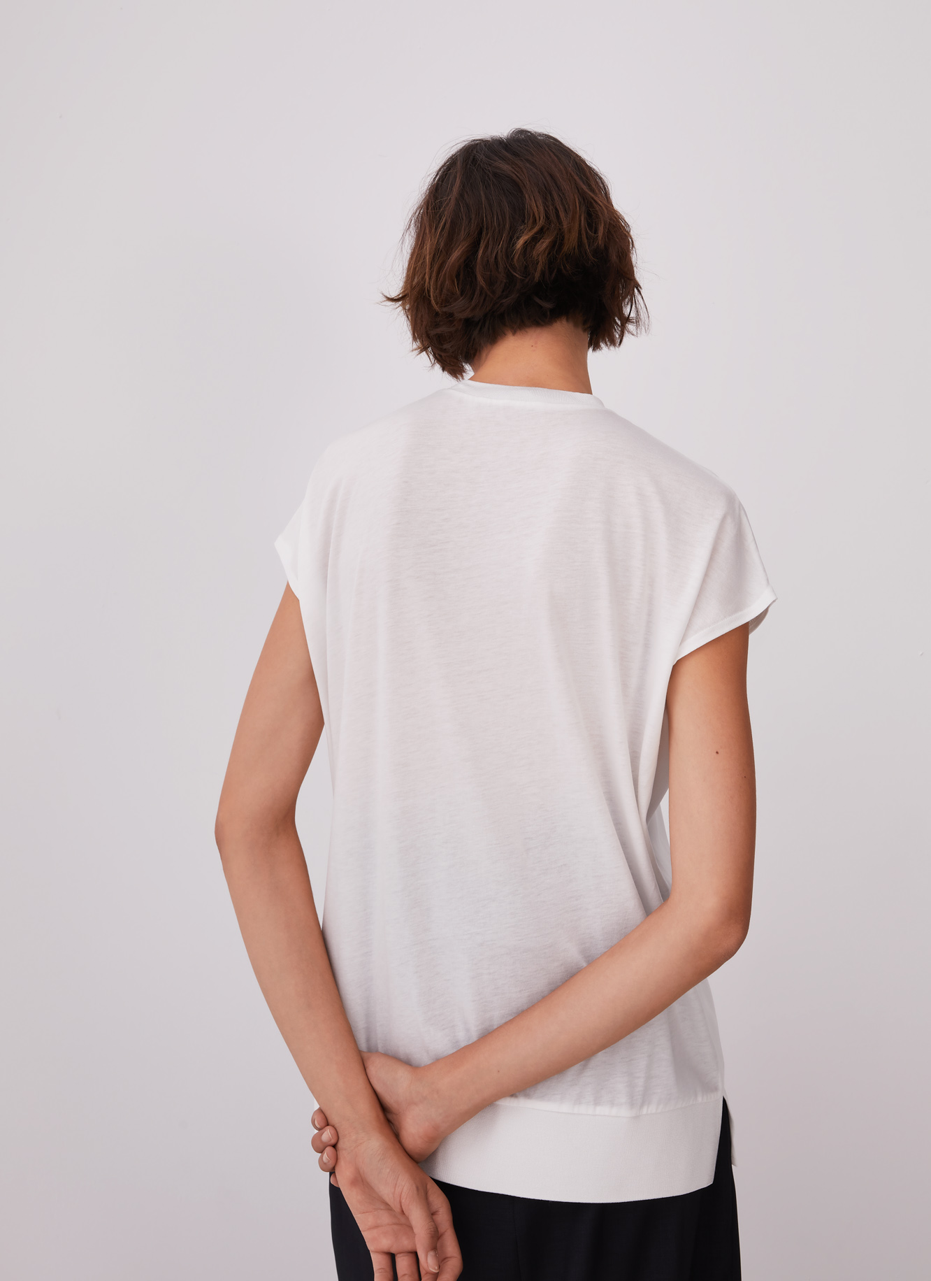 Camiseta en viscosa, algodón y liocel image number 1