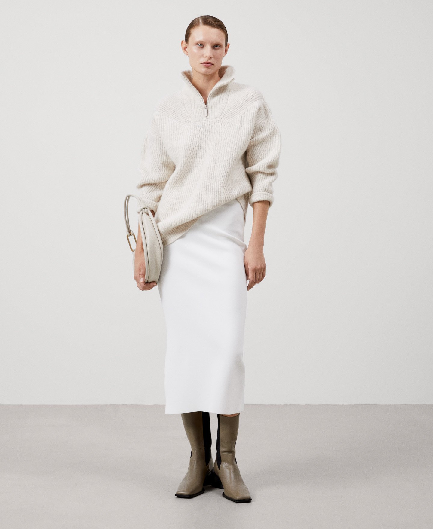 Wool knitted turtleneck sweater image number 1
