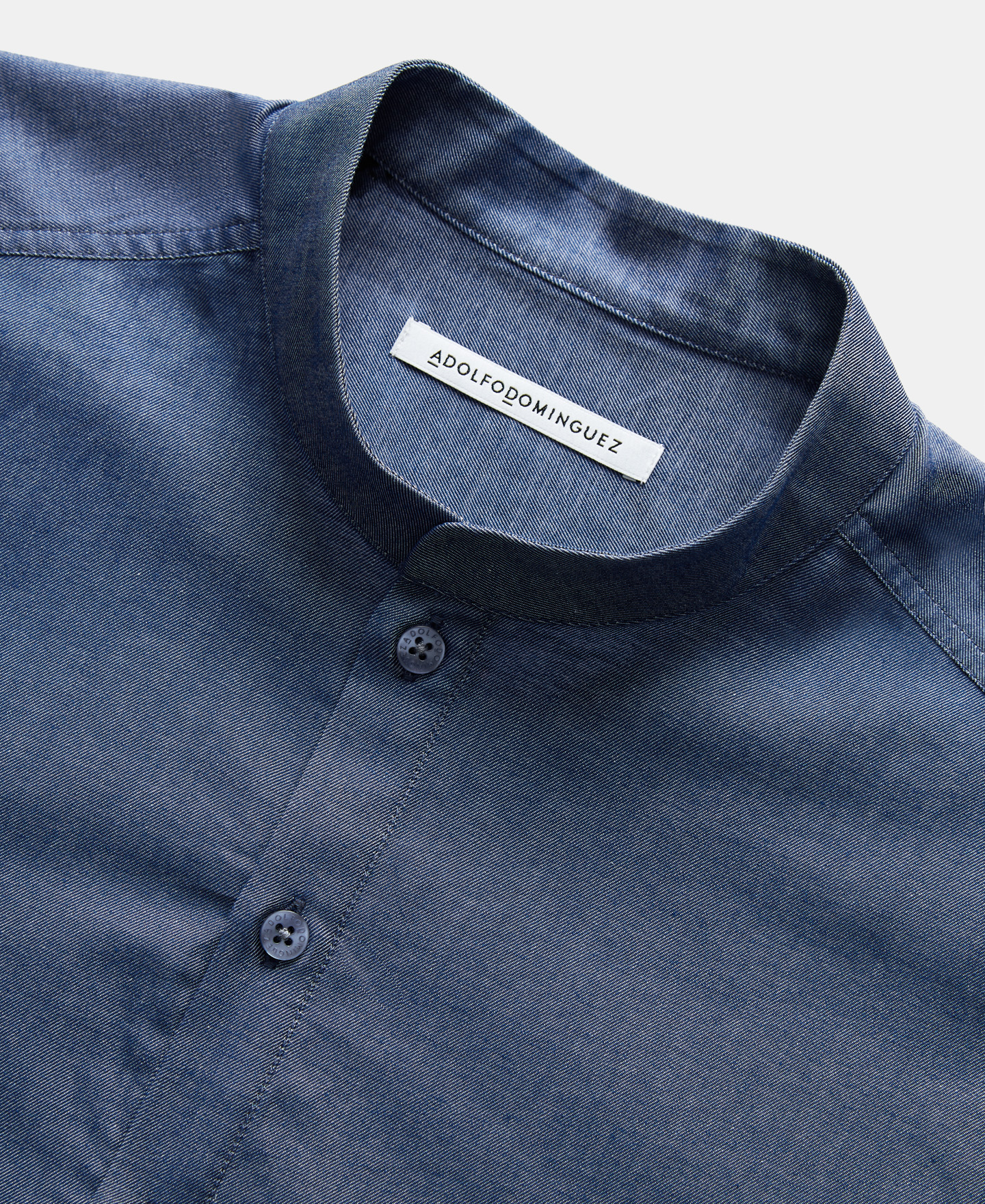 Mandarin collar button neck cotton shirt image number 6