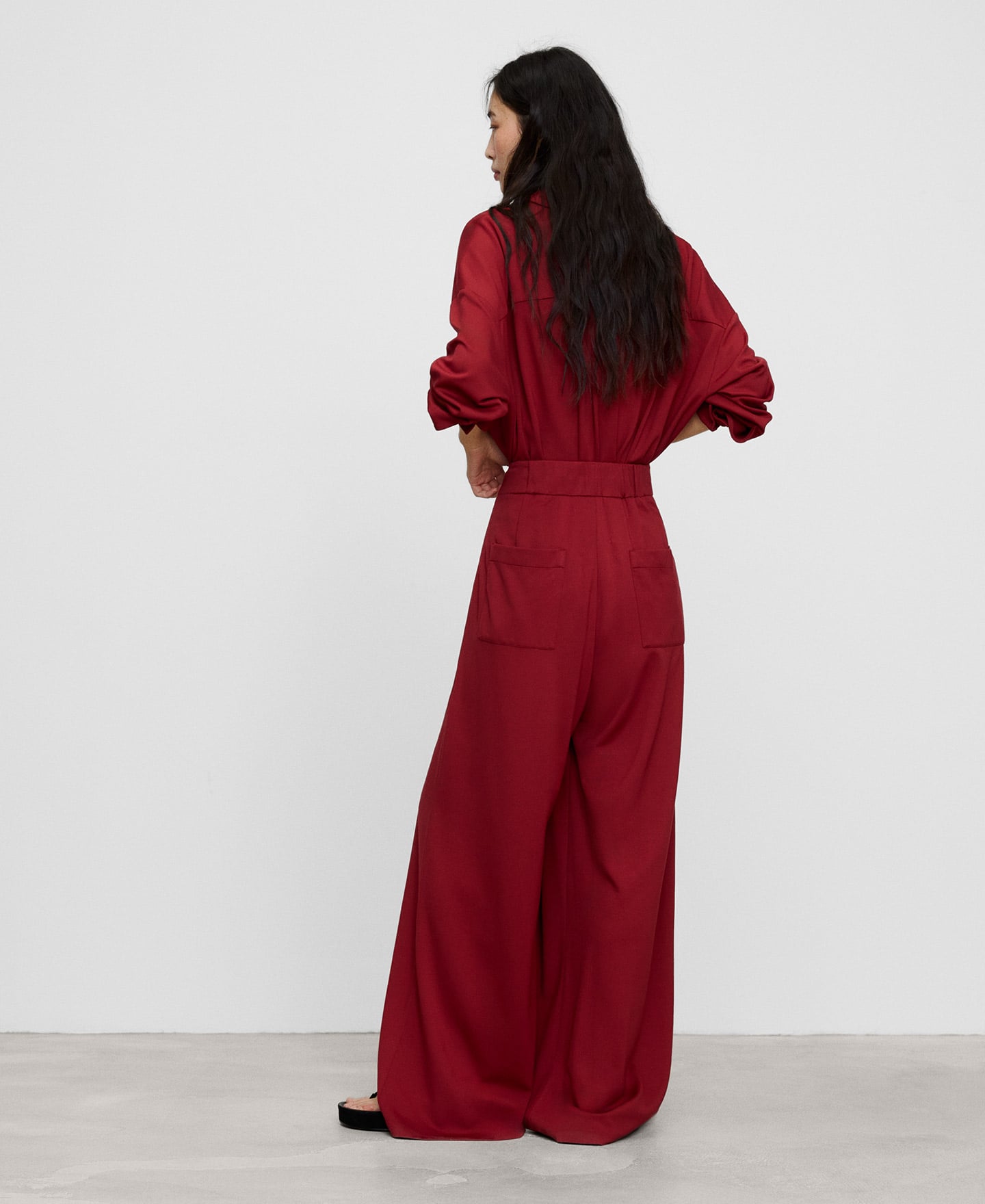 Spread collar flowing shirt image number 2