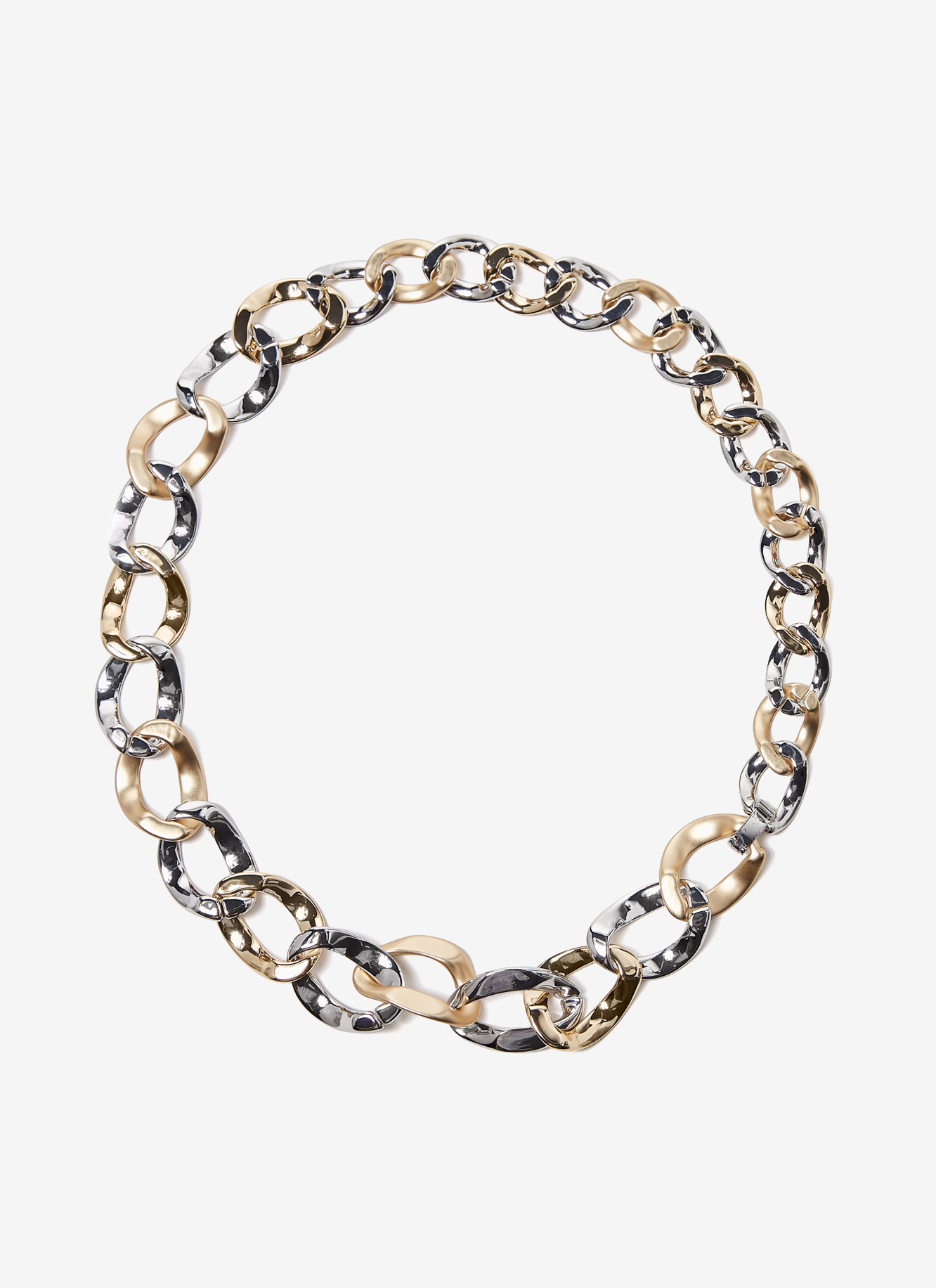 Bicolour necklace with irregular links image number 0