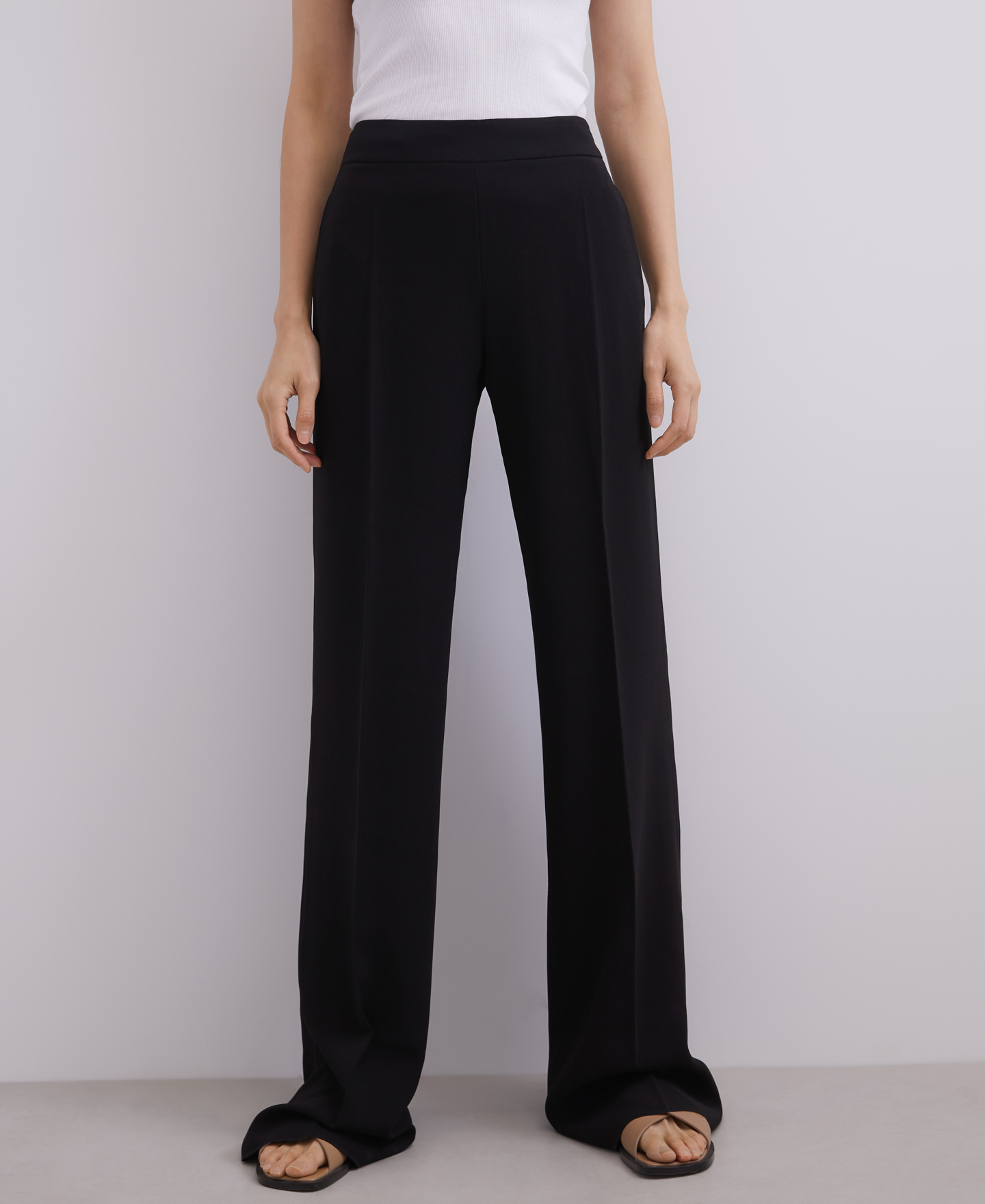 High-waisted straight trousers image number 0
