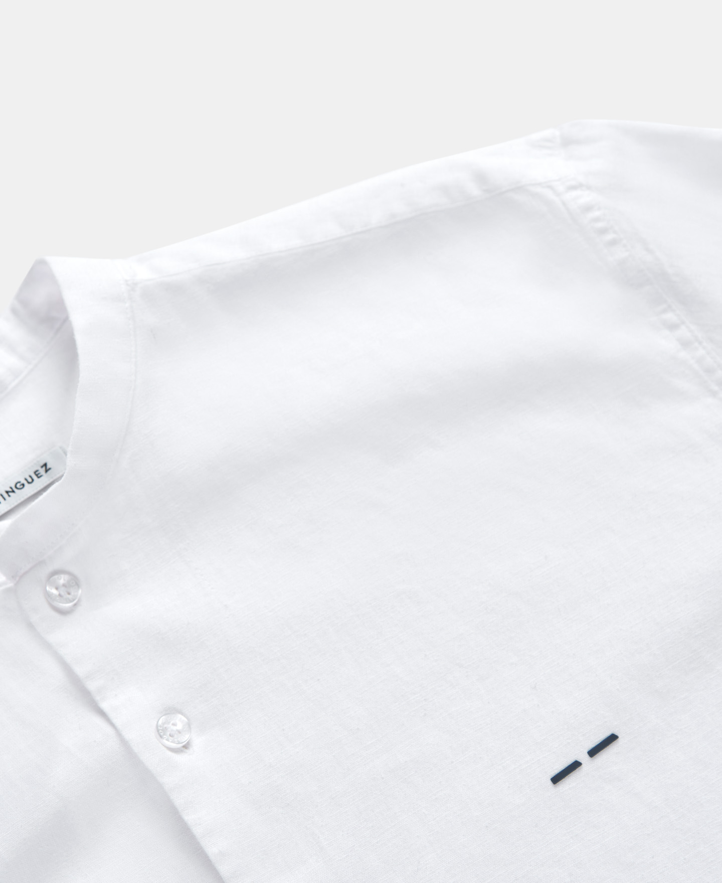Mao collar linen and cotton shirt image number 6
