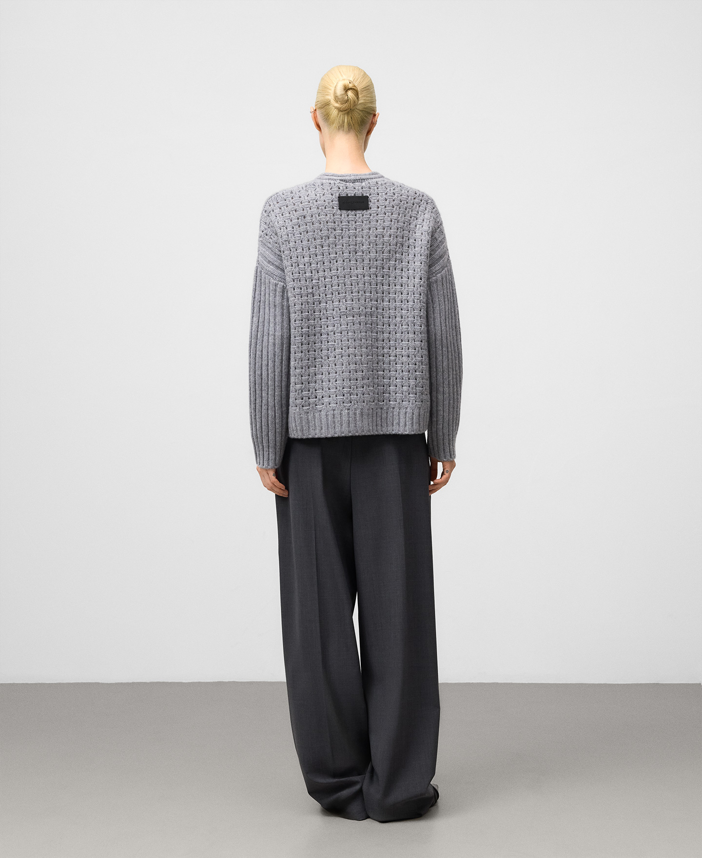 Wool openwork knit cardigan woman image number 2