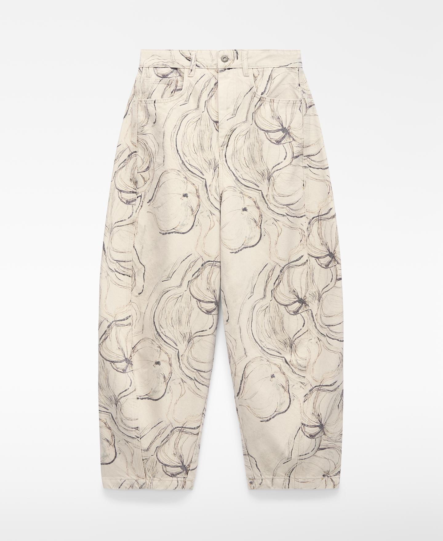 Pantal&oacute;n barrel fit denim estampado image number 4