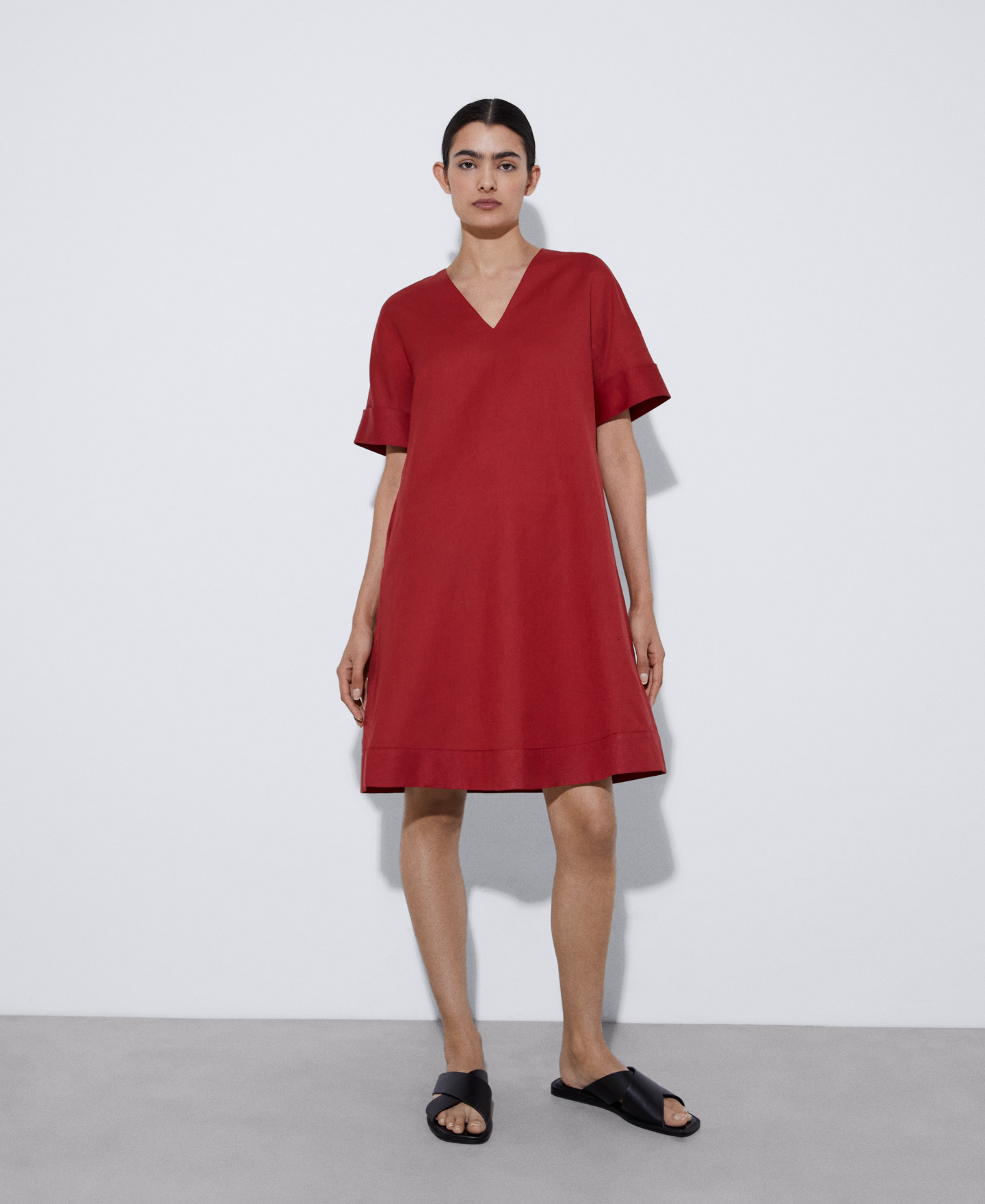 Linen A-line dress image number 1