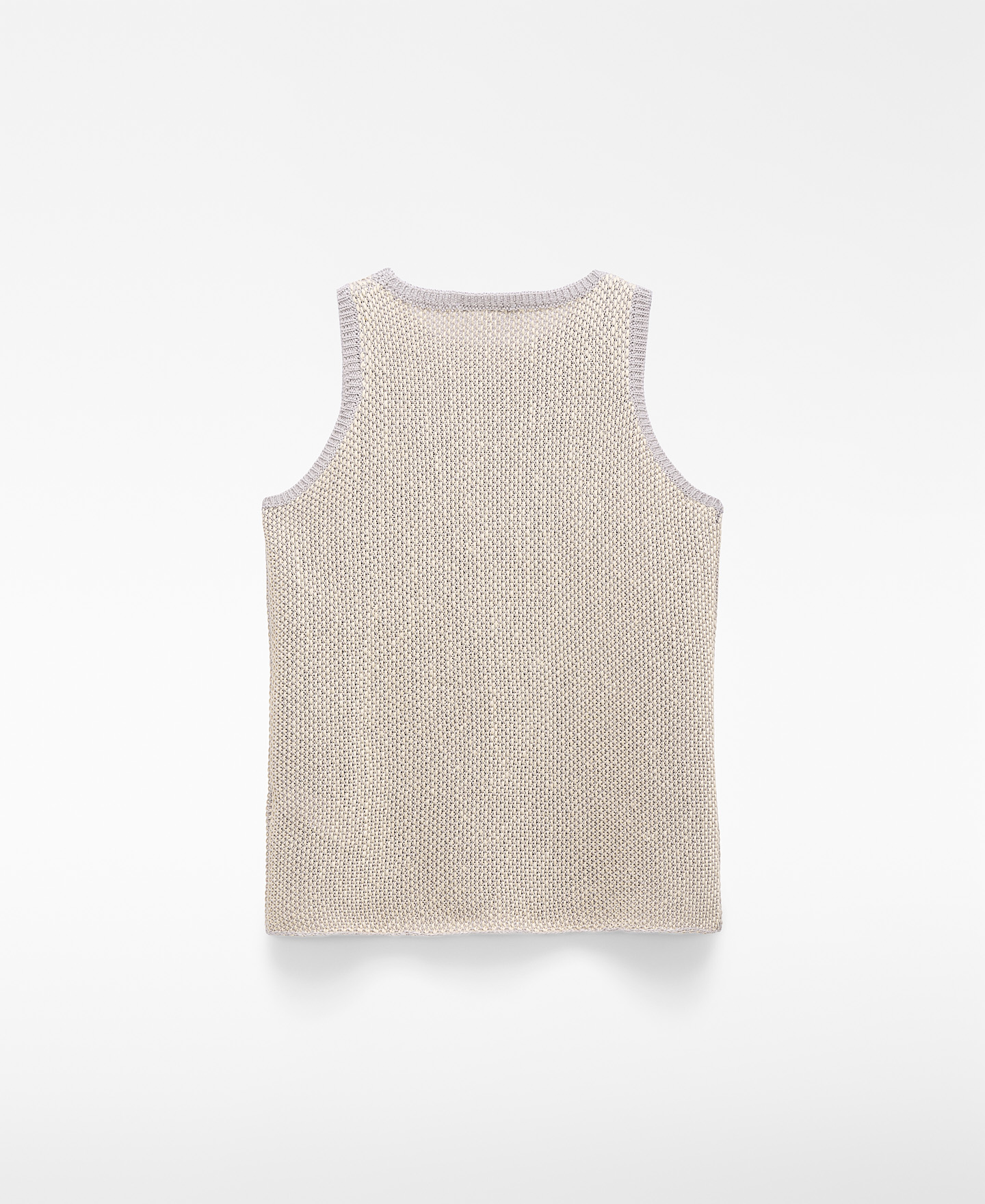Fringed jacquard knit tank top image number 5
