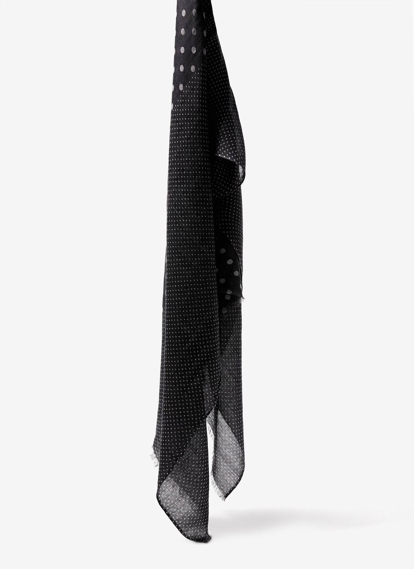 Wool and cotton foulard with polka dots image number 1