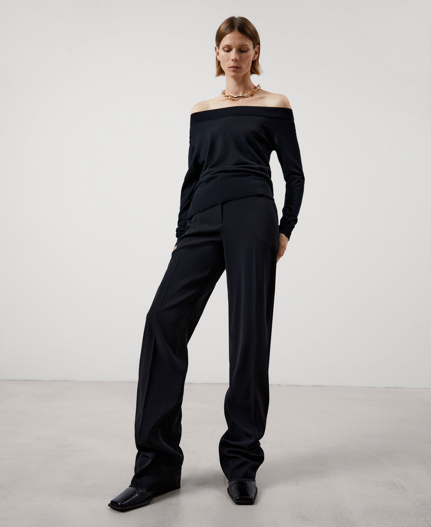 Merino wool asymmetric sweater image number 1