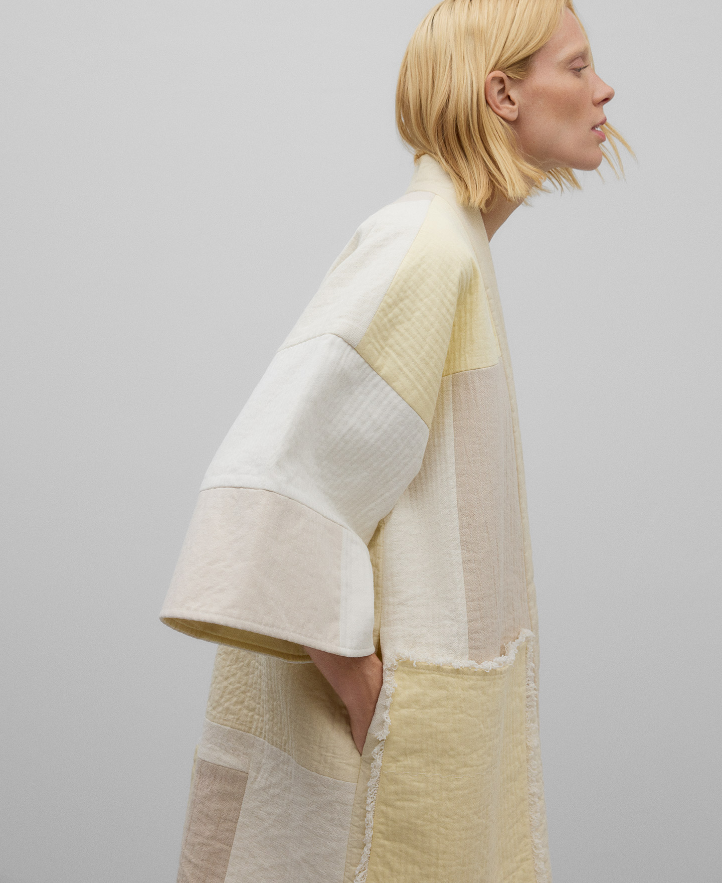 Cotton patchwork jacket woman image number 4