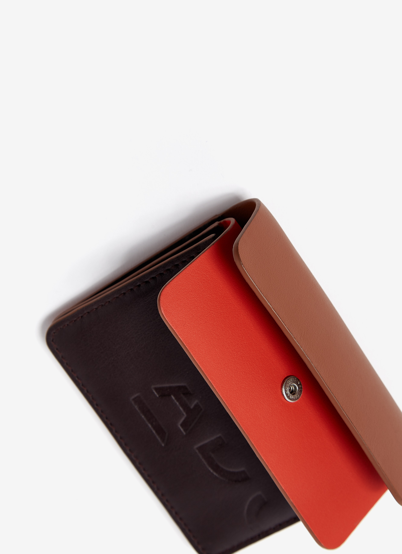 Tricolour bovine leather wallet image number 3