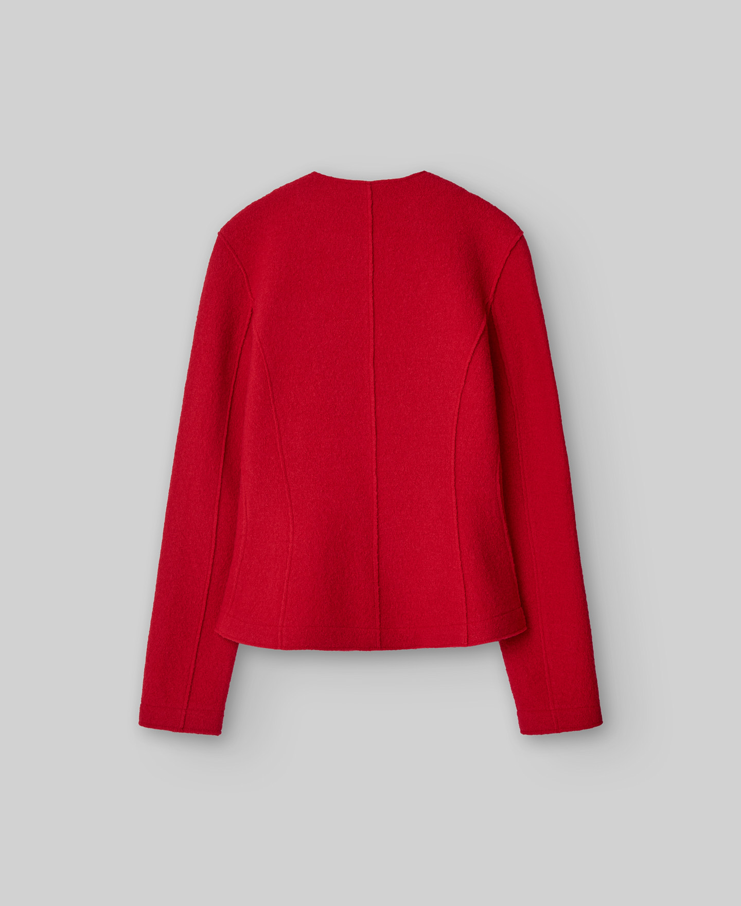 Chaqueta corta lana merino roja mujer image number 5