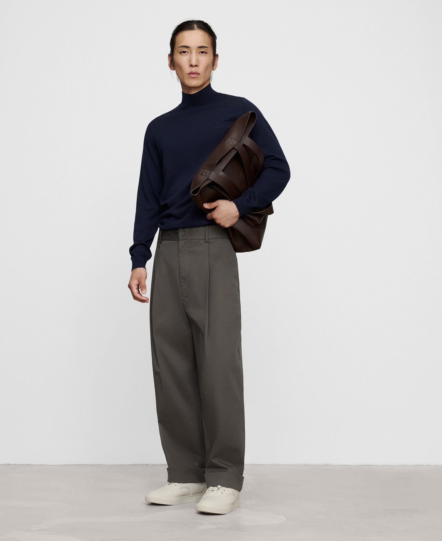 Merino wool perkins collar sweater image number 1