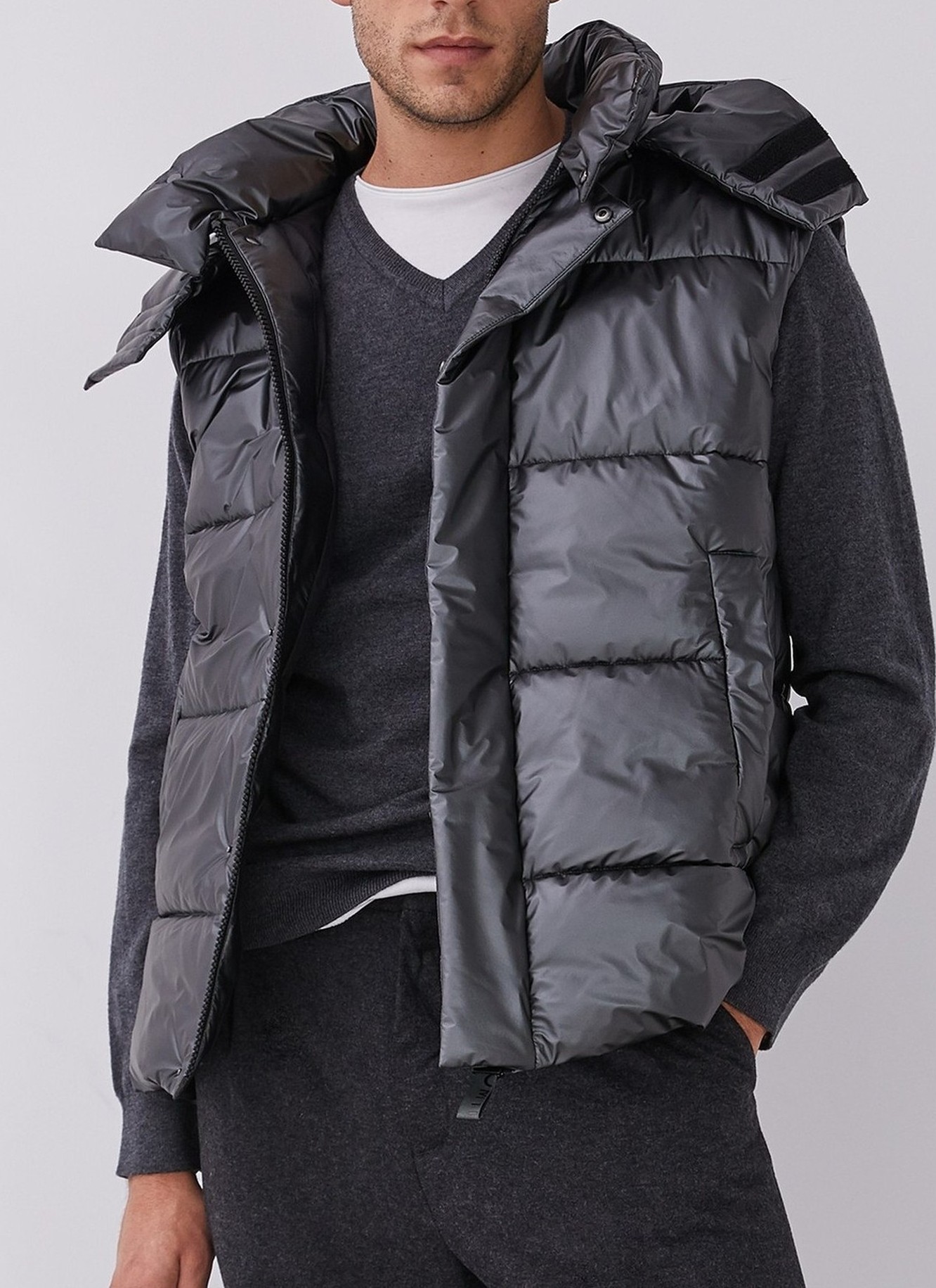 Padded waistcoat with hood image number 1