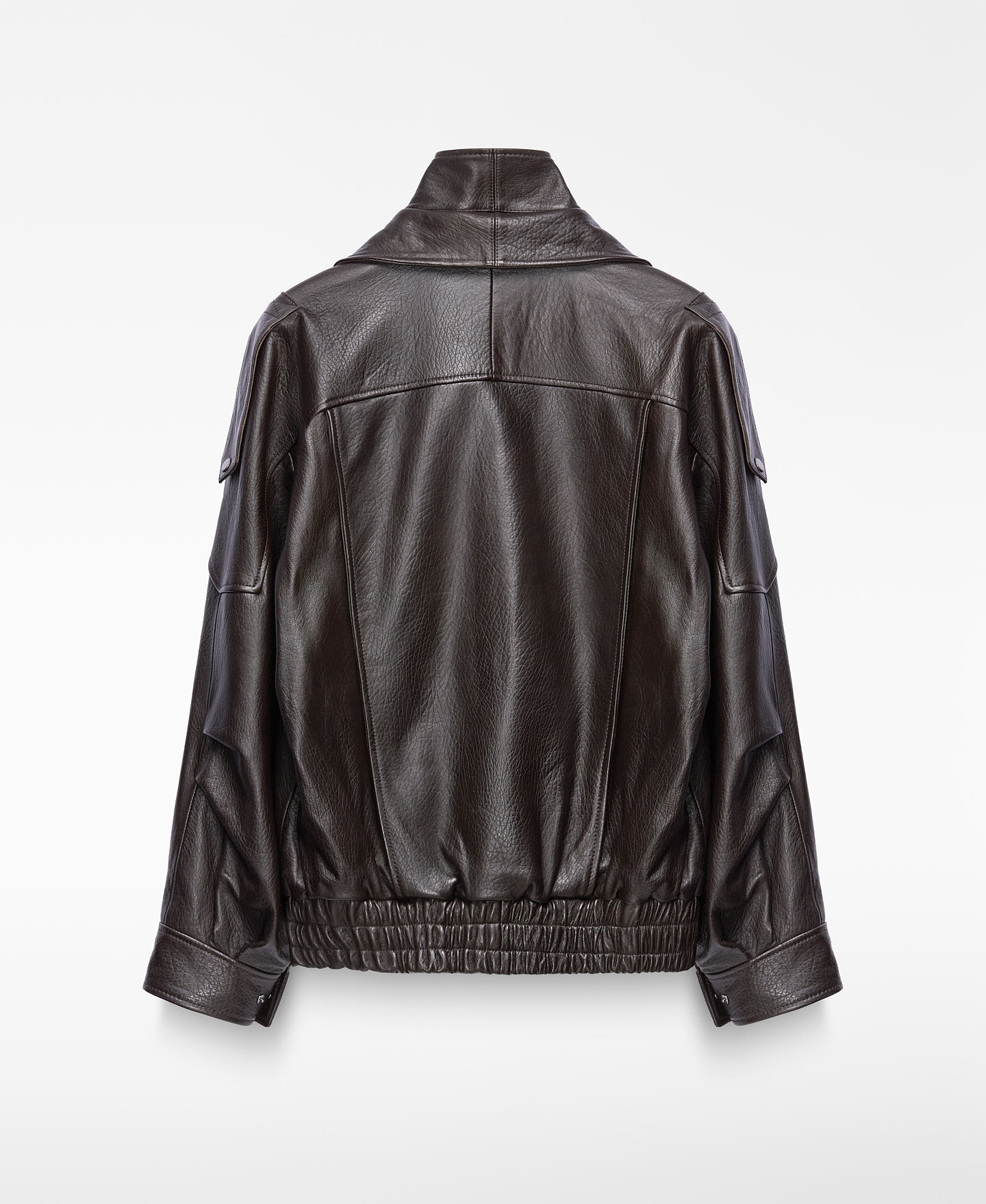 Chaqueta biker oversize piel image number 1