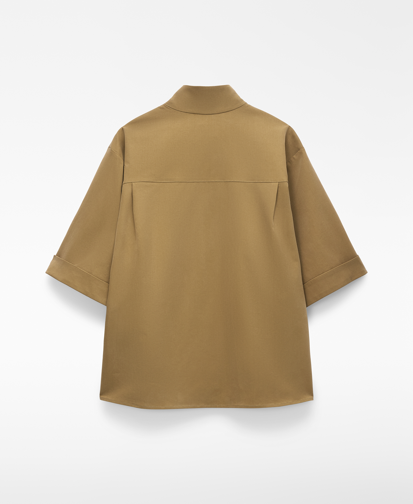 Camisa de manga curta com gola fita para mulher image number 5