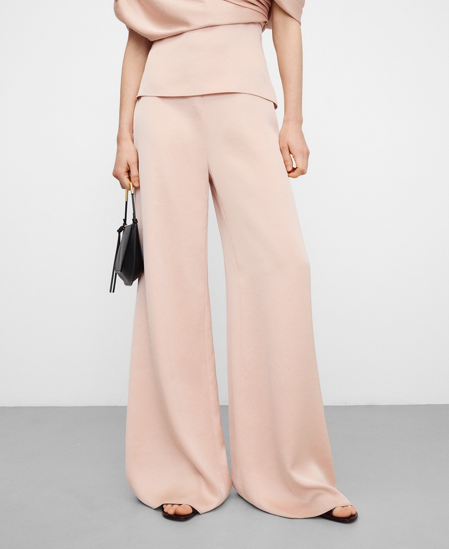 Satin palazzo trousers image number 0