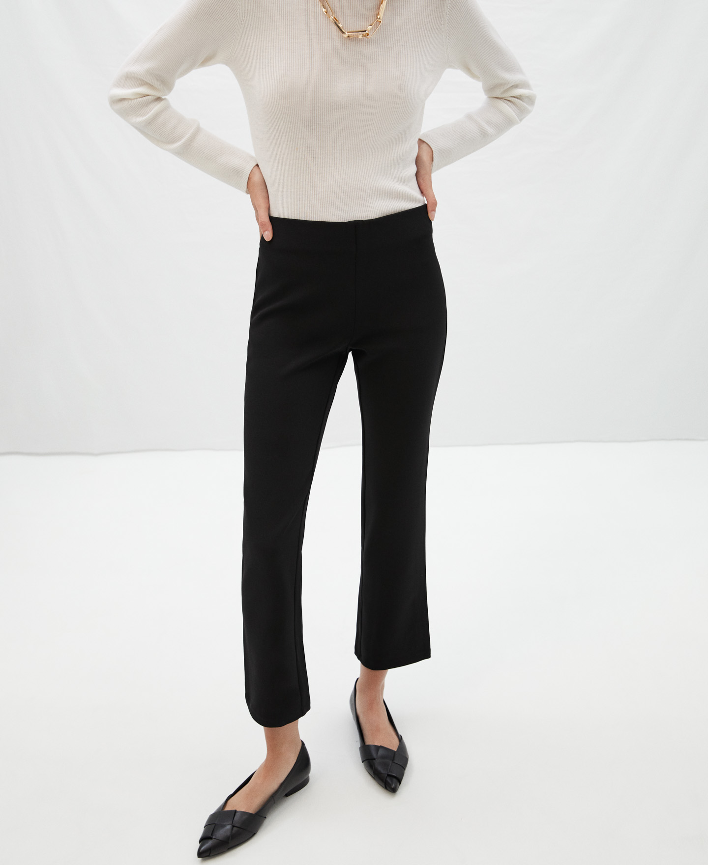 Elastic ankle length trousers image number 0