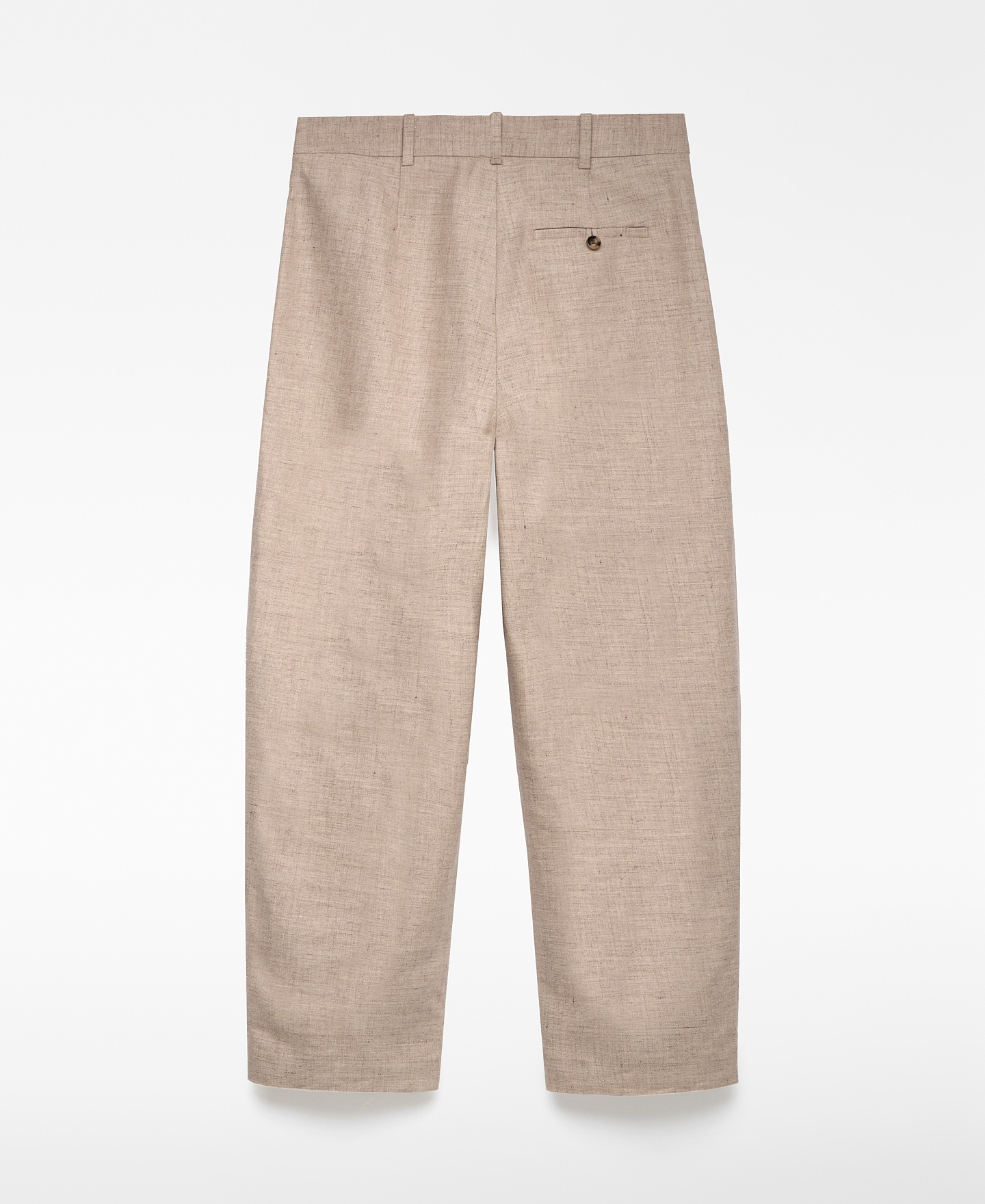 Linen blend barrel fit trousers woman image number 7