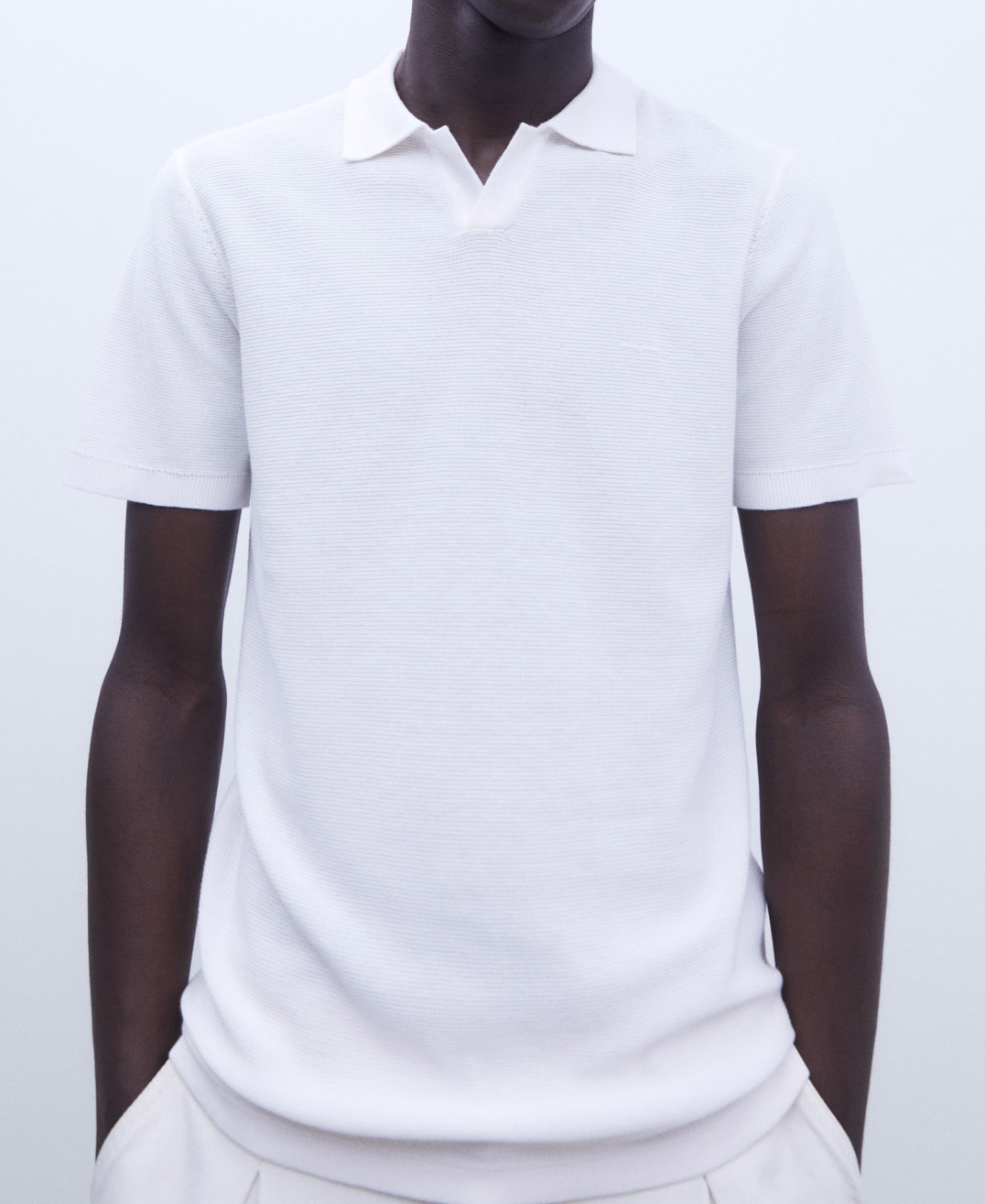 Regular fit buttonless polo shirt image number 0