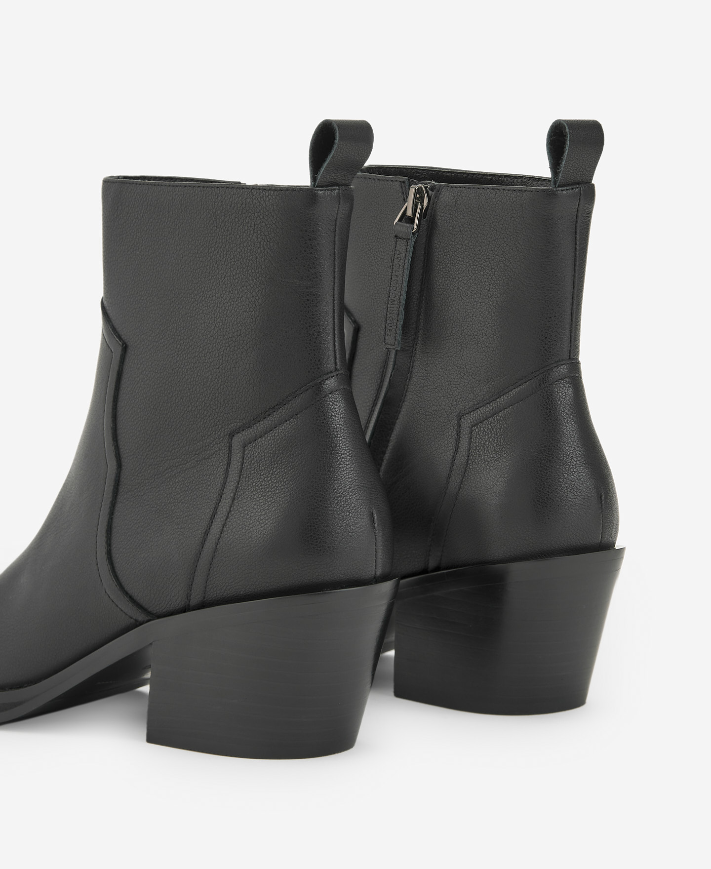 Leather cowboy black ankle boot image number 2