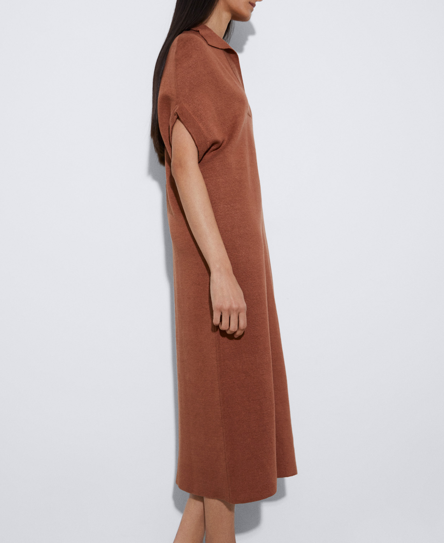 Linen double-fronted shirt dress image number 3