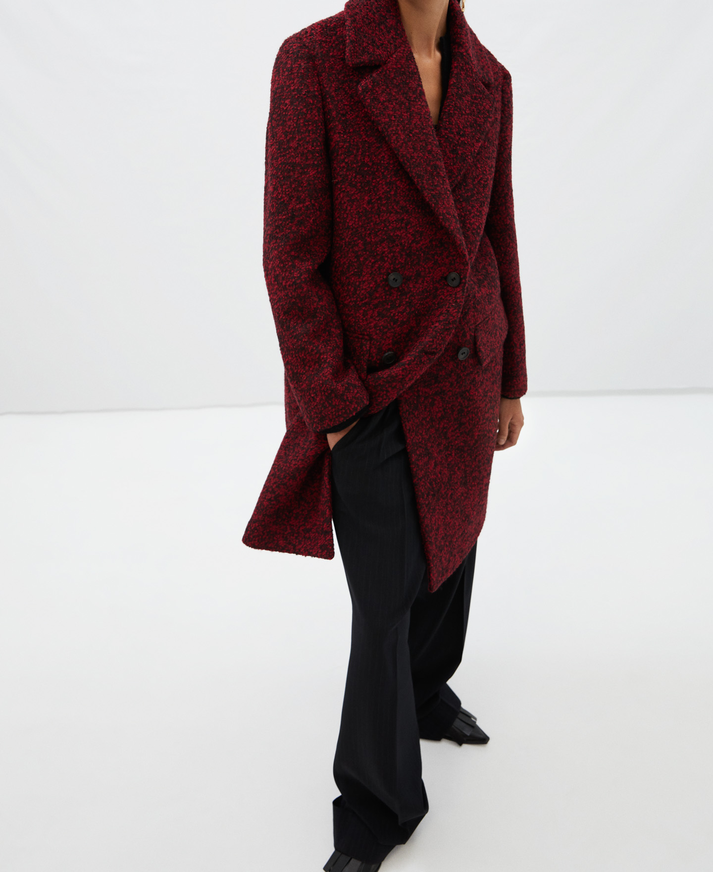 Tailored boiled wool coat image number 4