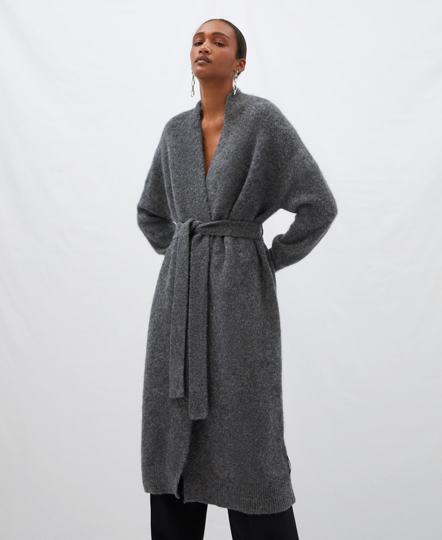 Merino wool and alpaca long jacket image number 0