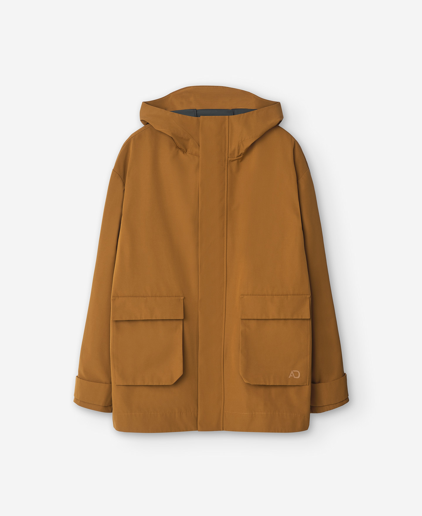 Waterproof orange three-quarter jacket image number 4