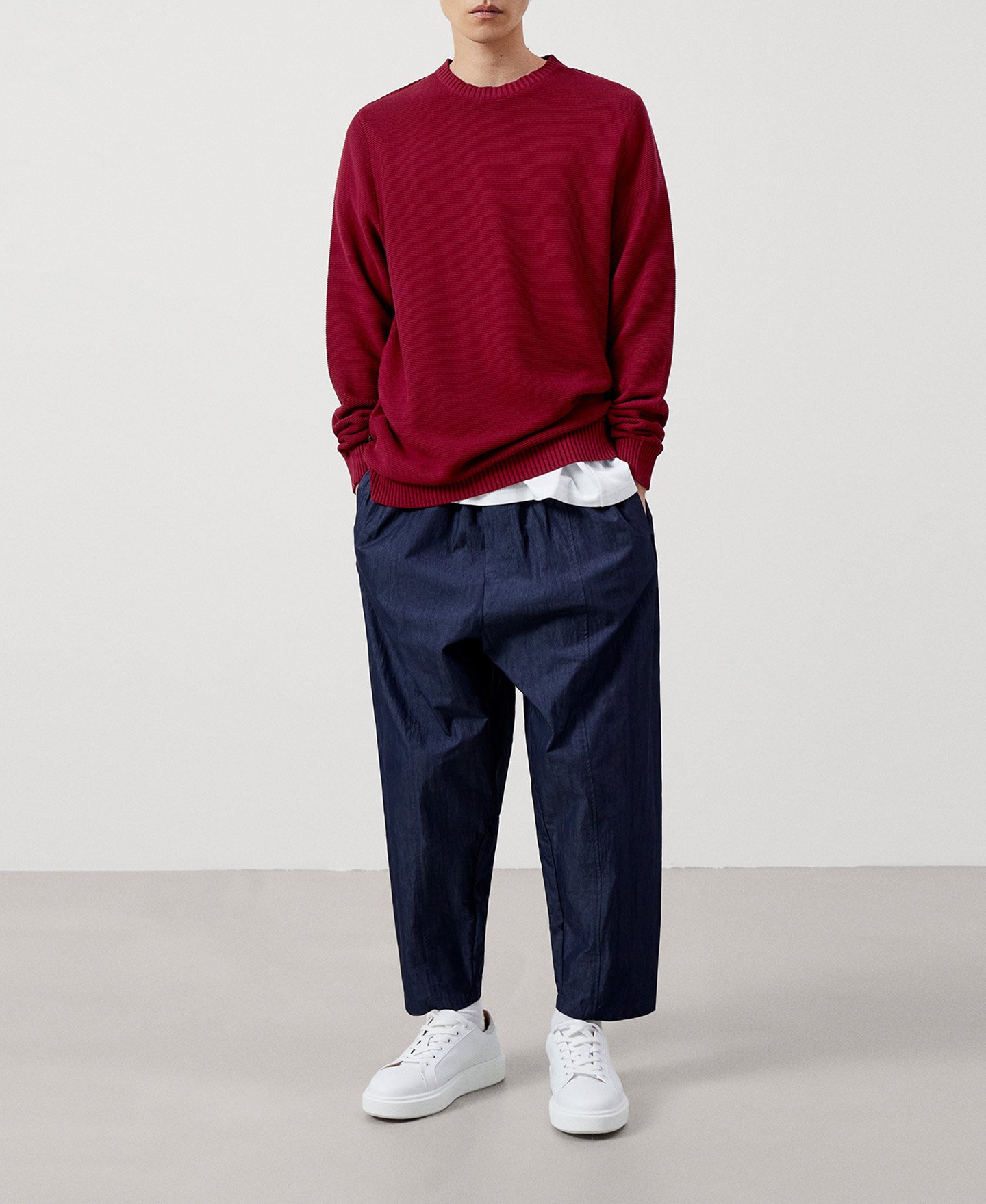 Cotton crew neck sweater image number 1