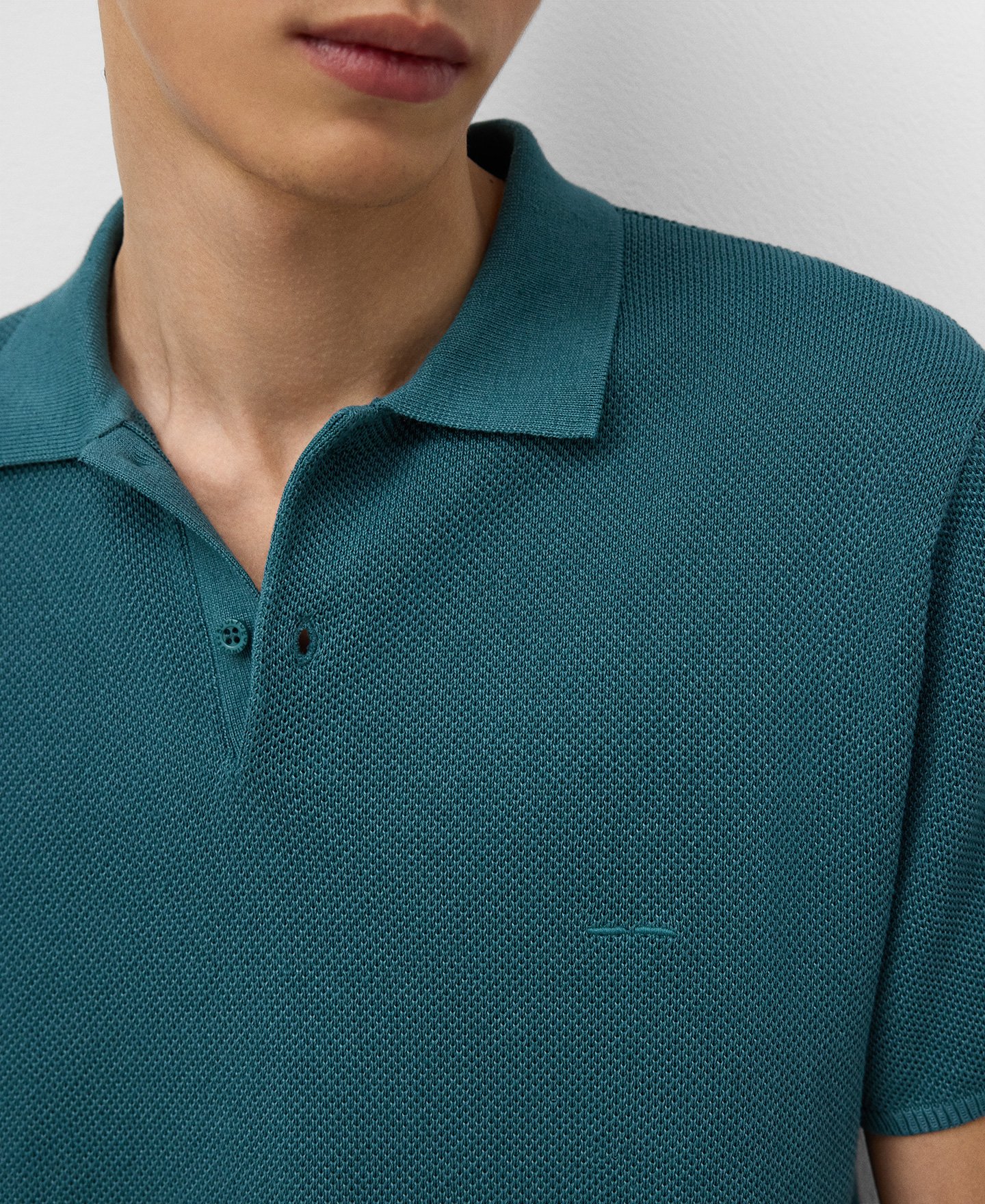 Structured knit regular fit polo man image number 3
