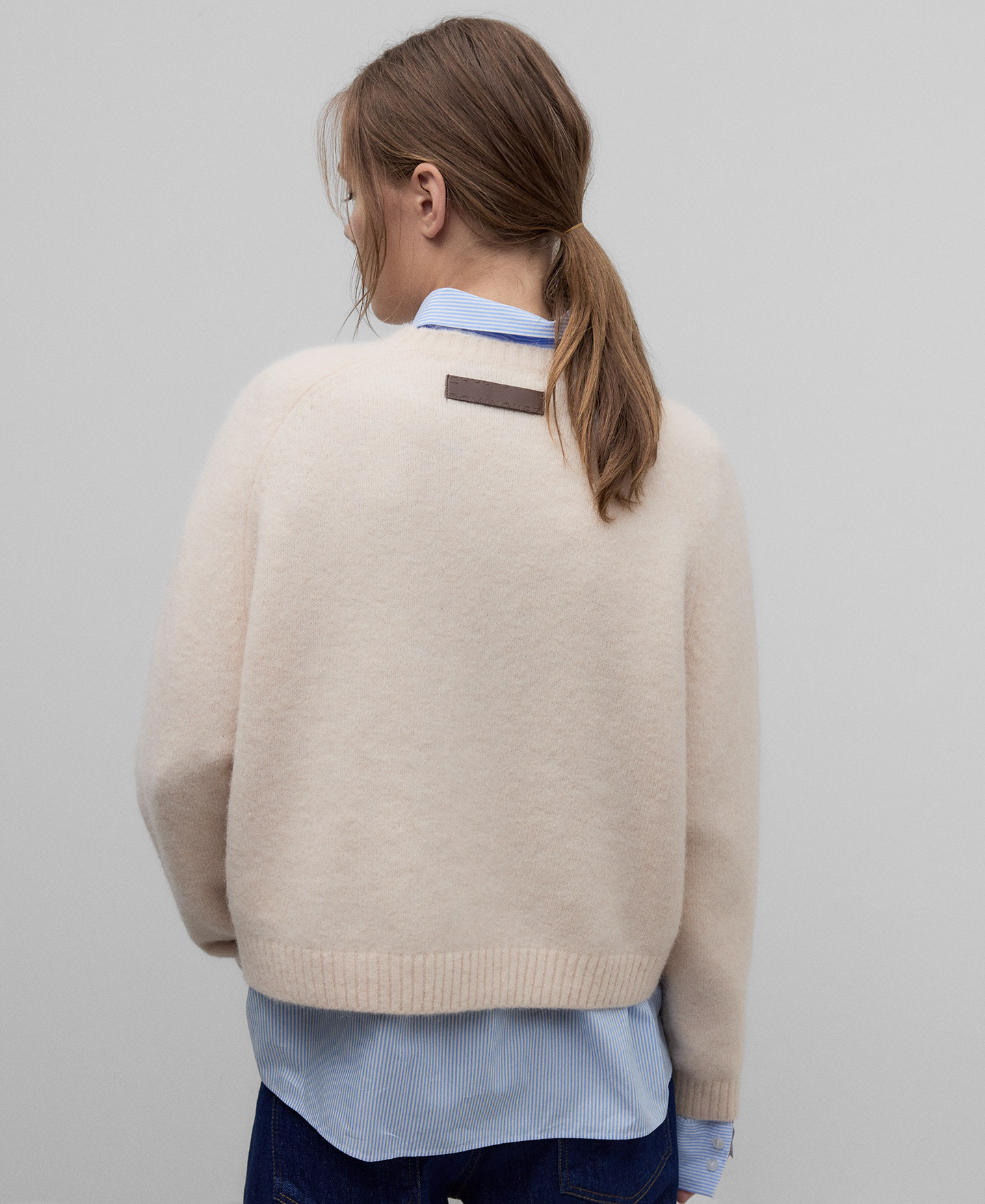 Jersey corto punto con alpaca mujer image number 2