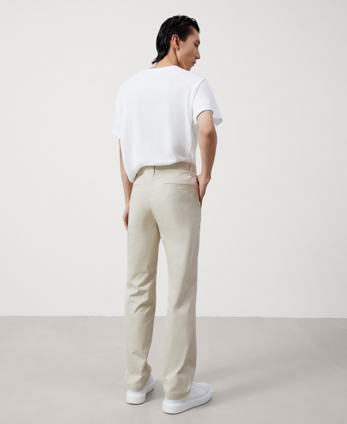 Stretch cotton chino trousers image number 2