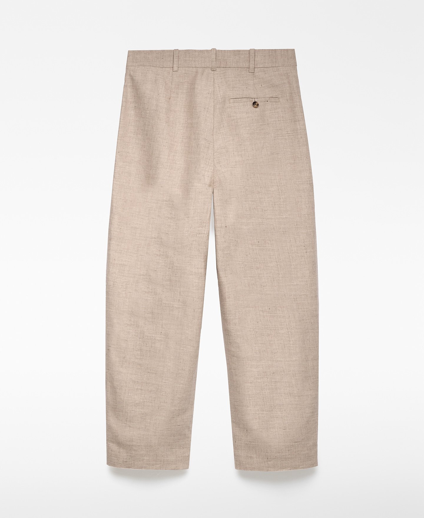 Linen blend barrel fit trousers woman image number 5