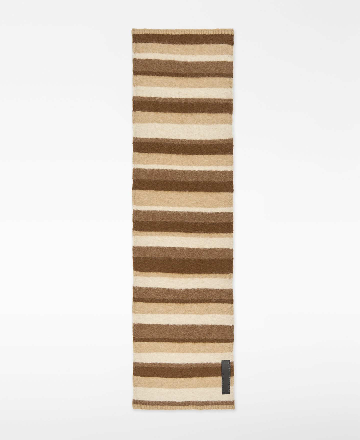Brushed knit striped scarf woman image number 0