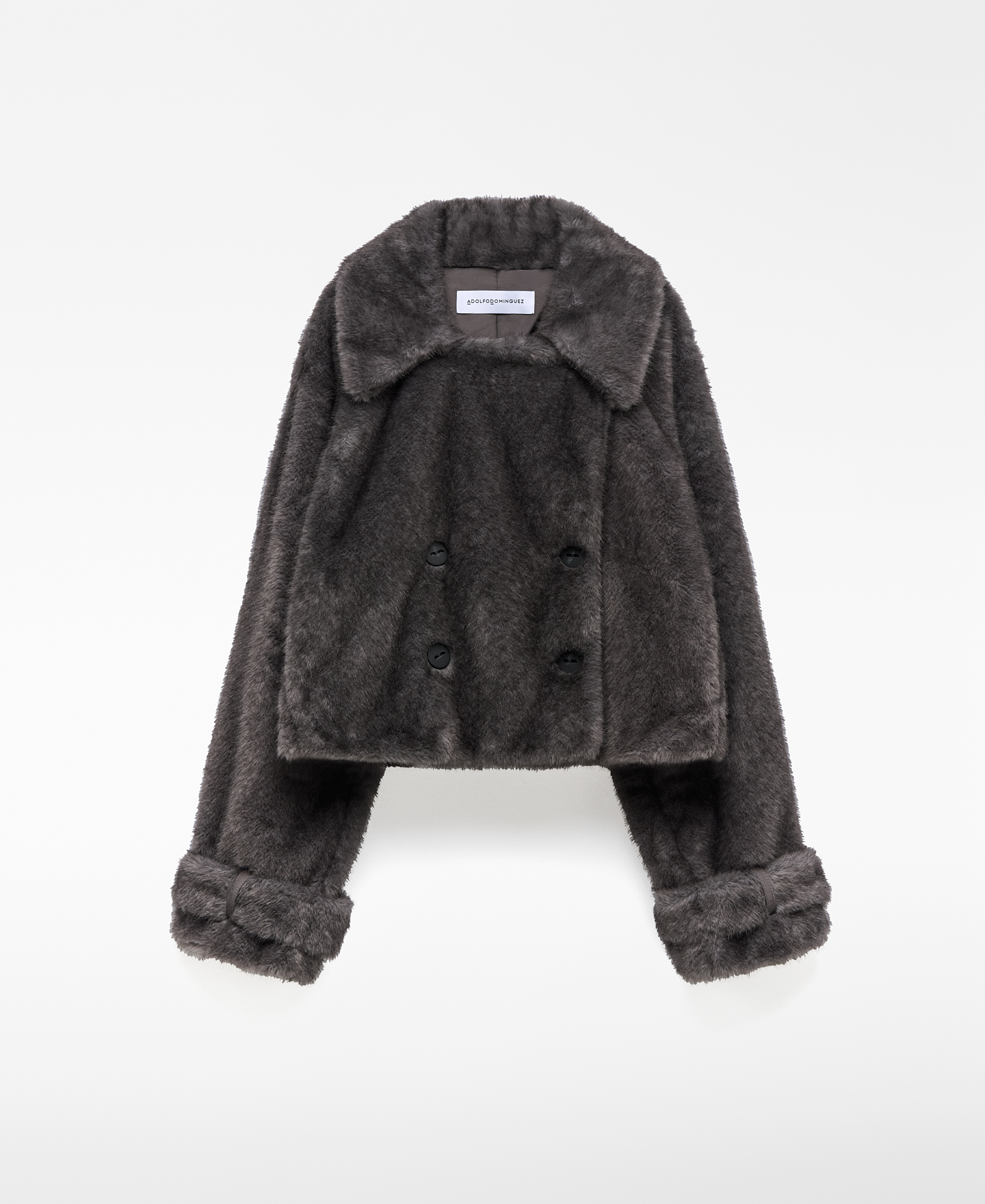 Faux fur short coat woman image number 6