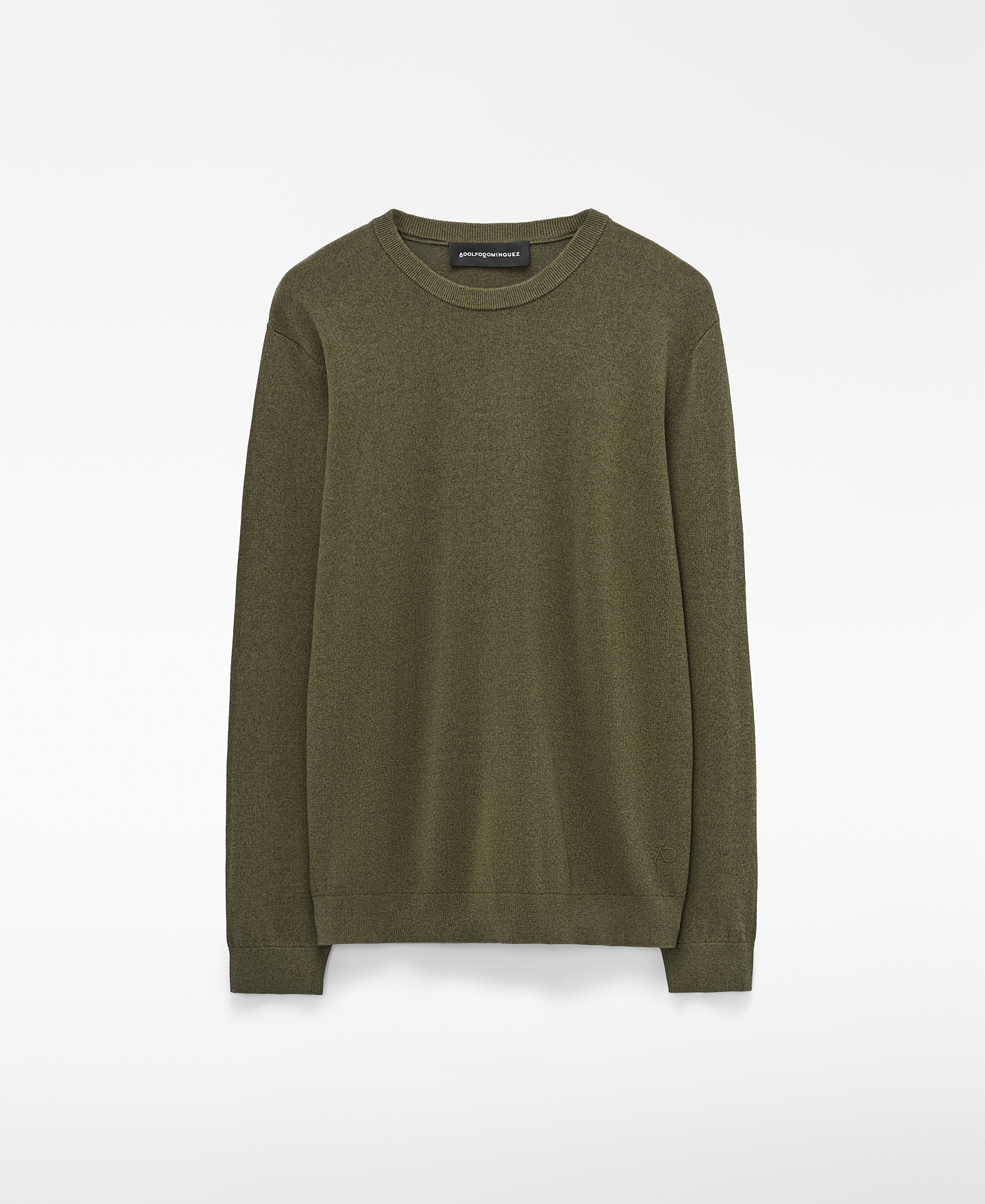 Crew collar melange knit sweater image number 4