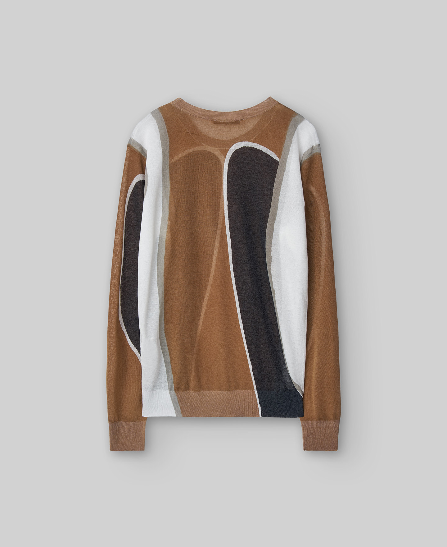 Printed fine knit sweater woman image number 5