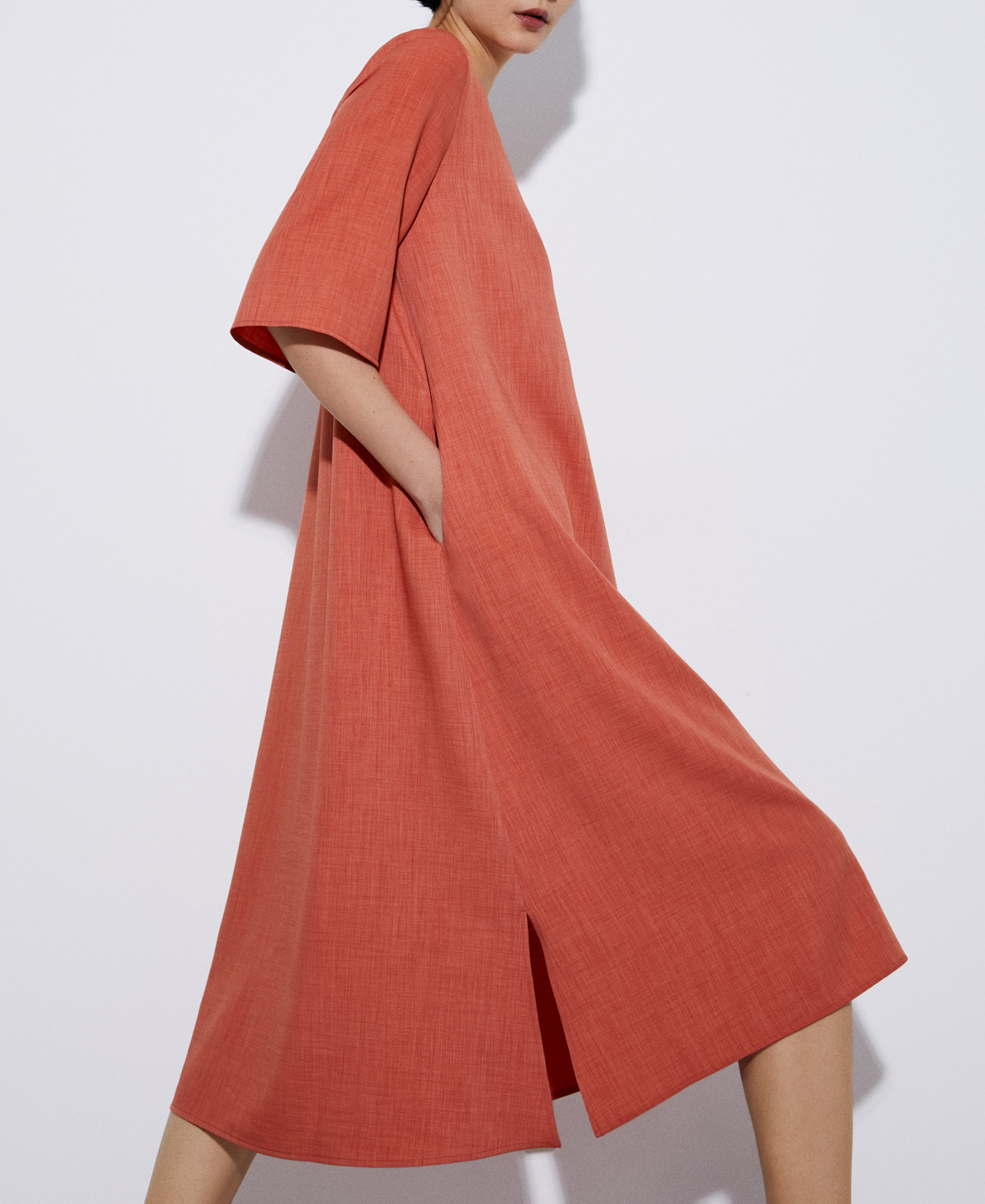 Vestido evasé en poliéster reciclado image number 3