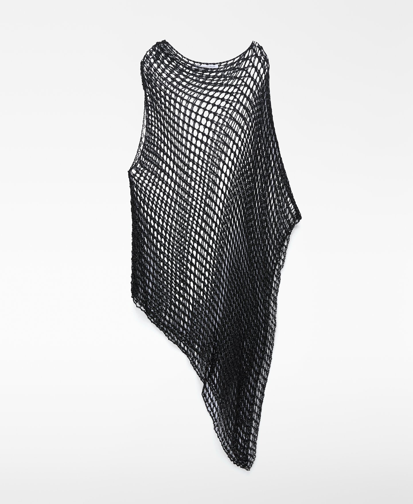 Asymmetric metallic knit mesh cape image number 4