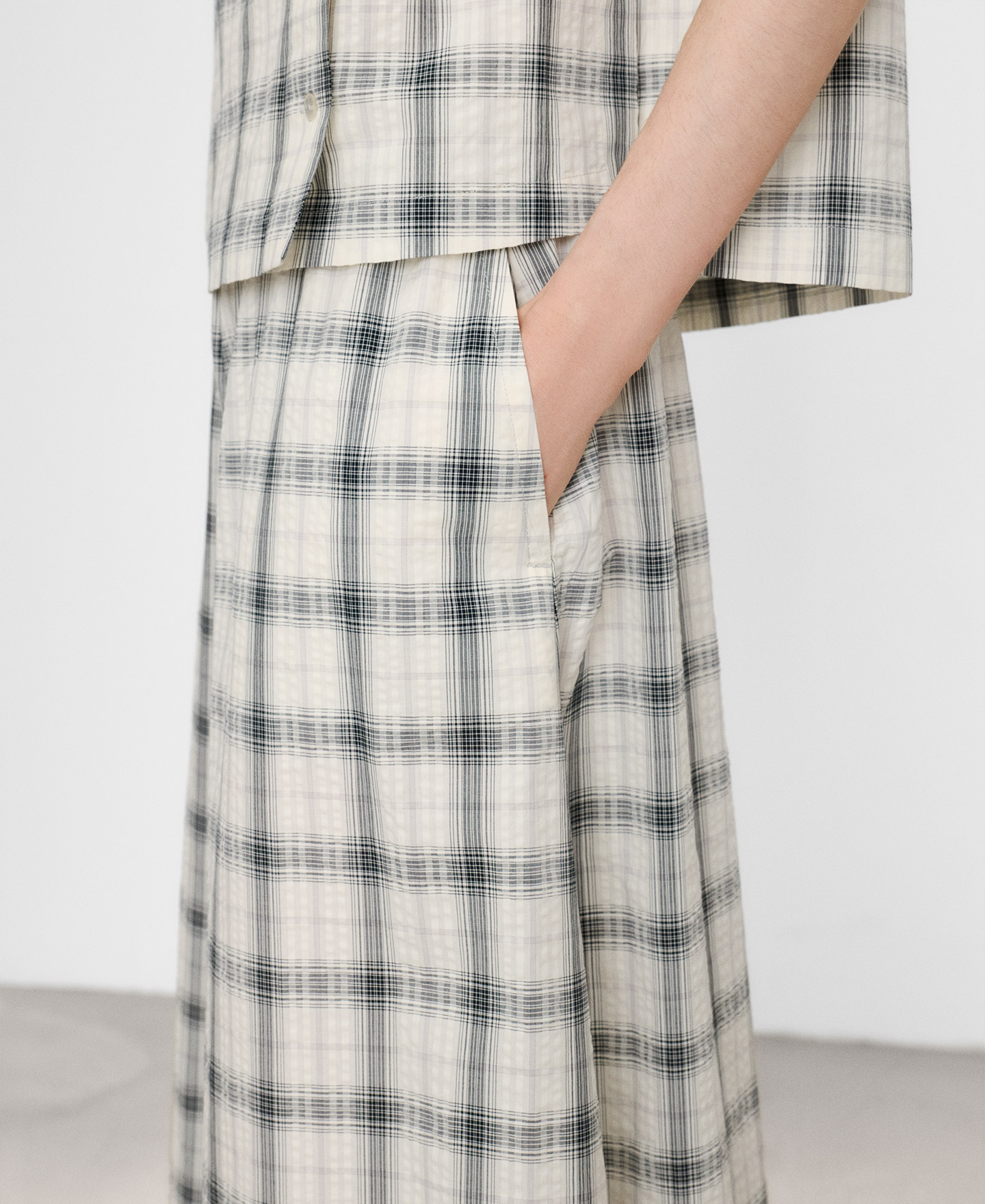 Culotte-Hose aus Seersucker mit Karomuster image number 3