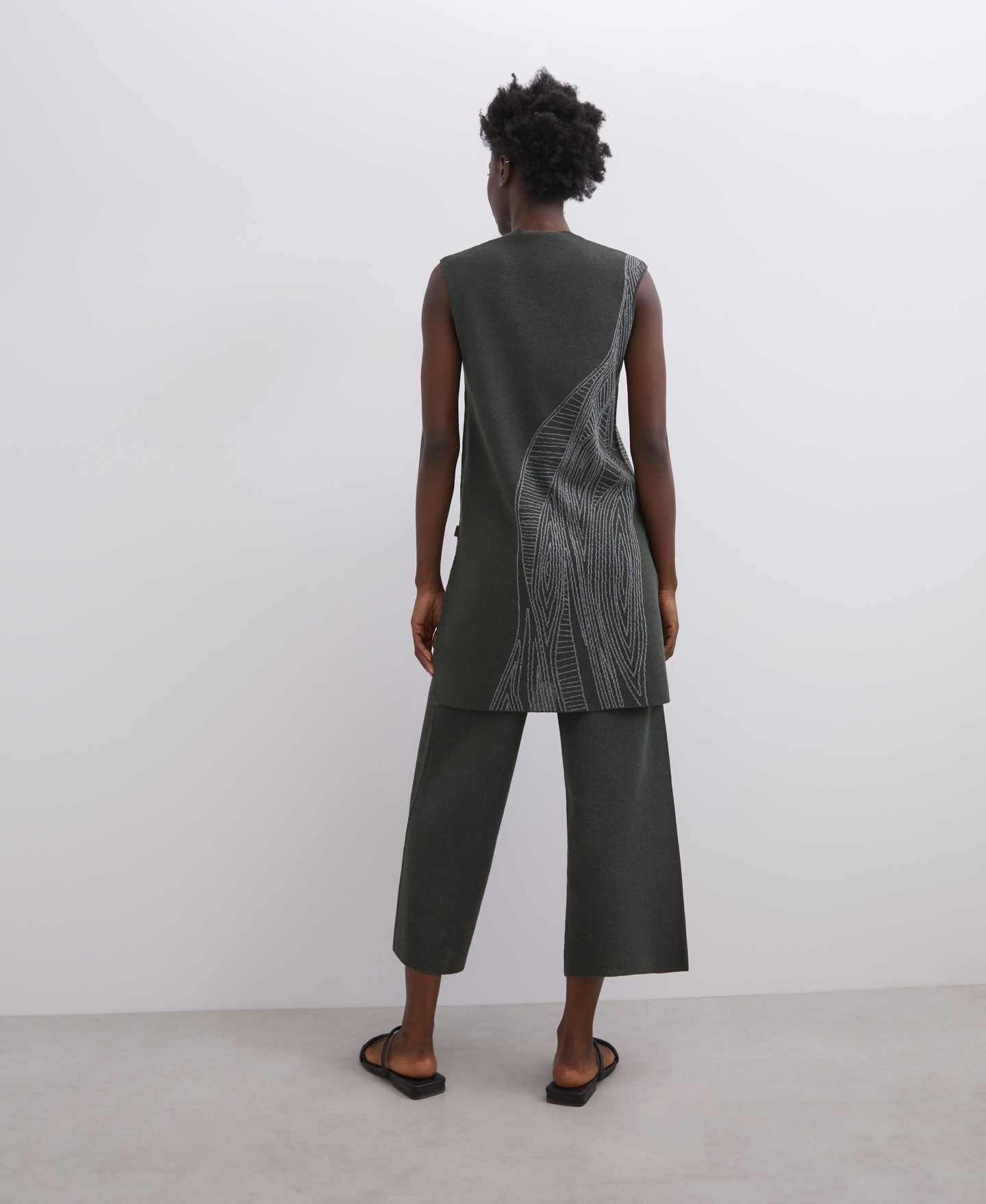 Top punto jacquard en lino image number 1
