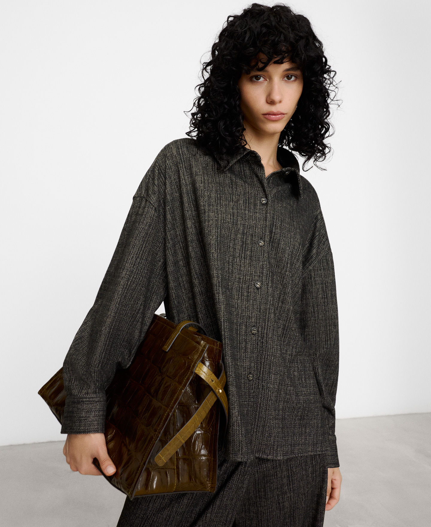 Camisa recta jaspeada image number 0