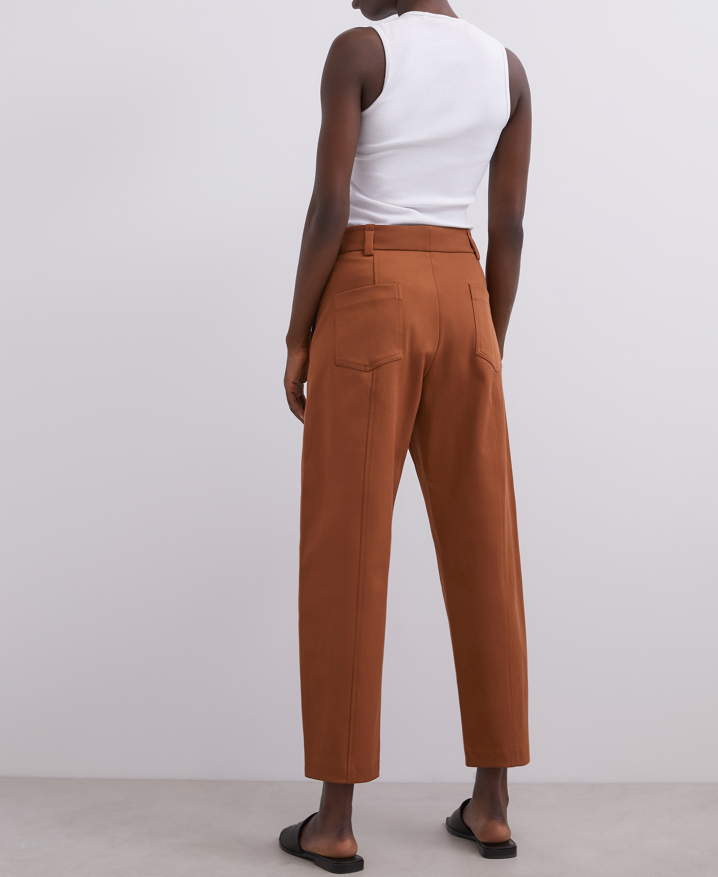 Ecru carrot cut trousers image number 1