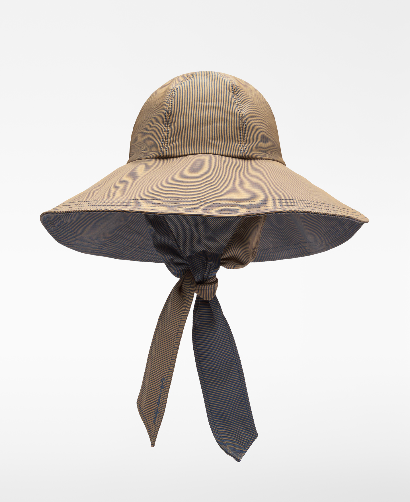 Two-tone striped fabric hat woman image number 0